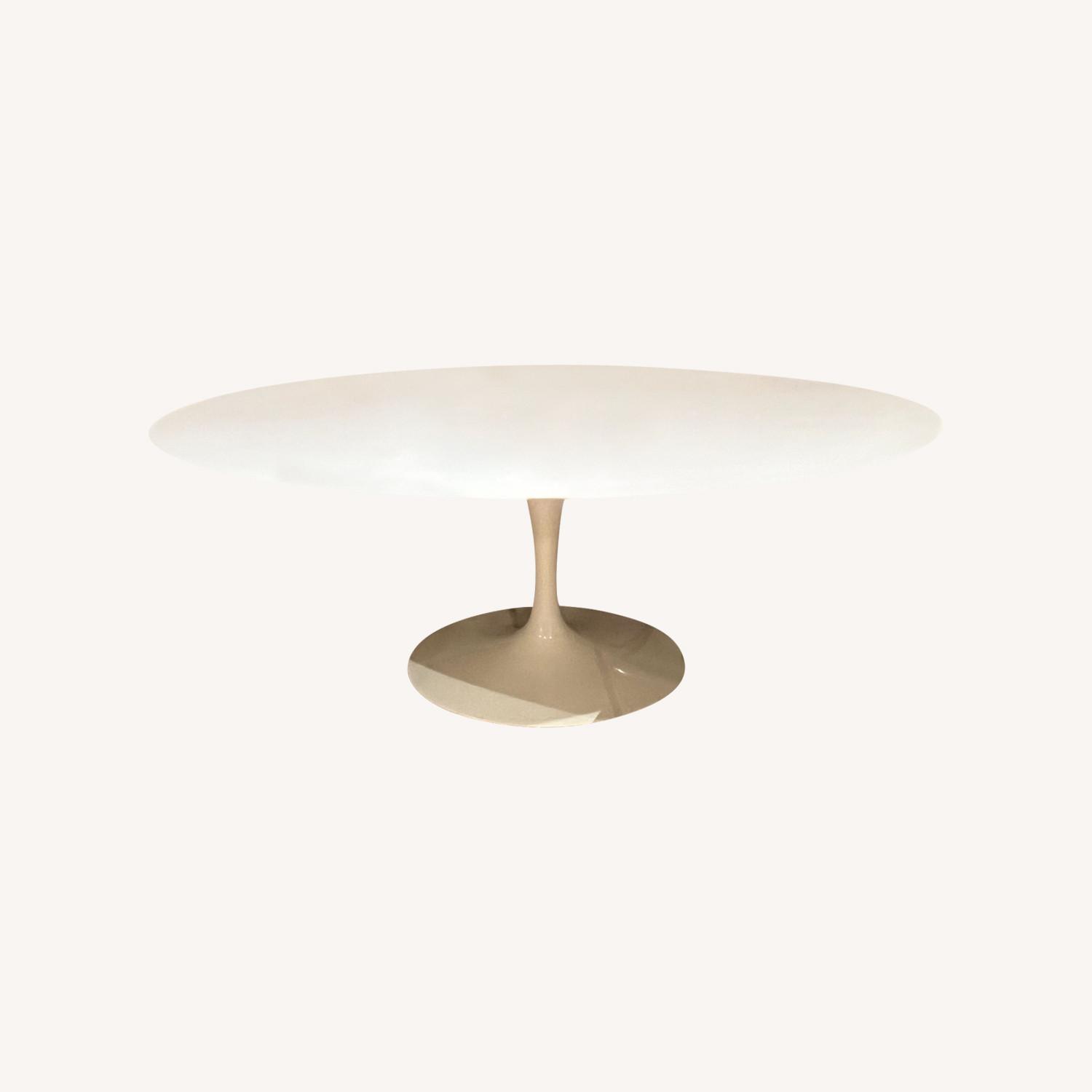 Authentic Eero Saarinen Oval White Dining Table - image-0