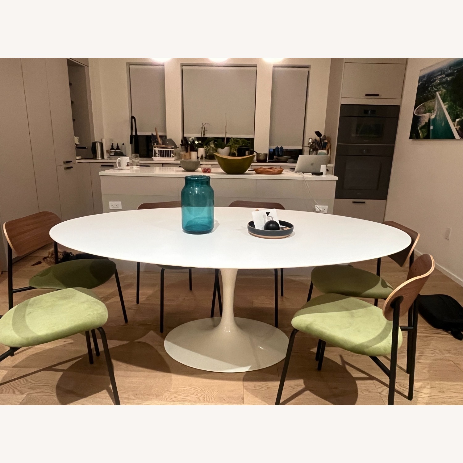 Authentic Eero Saarinen Oval White Dining Table - image-1