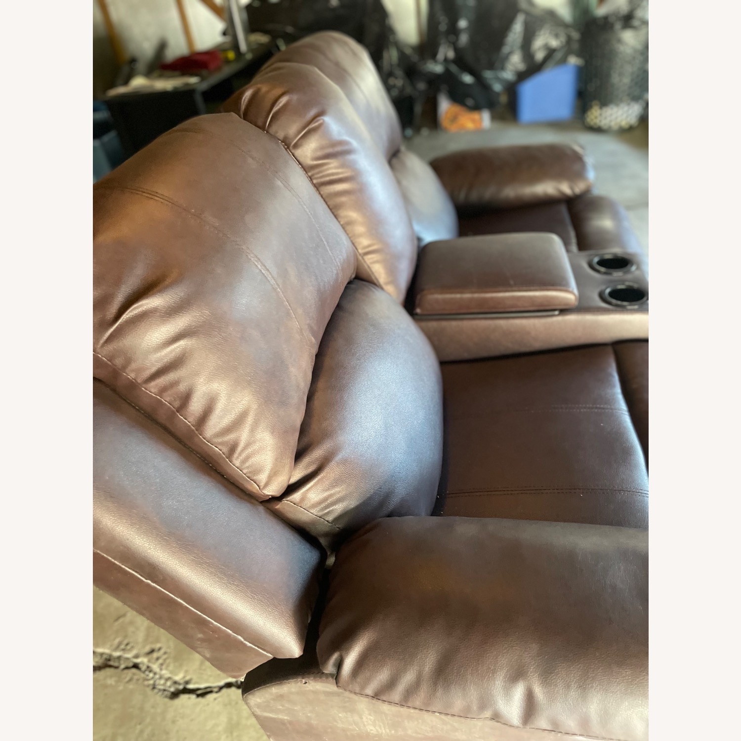 Dark Brown Loveseat - image-2
