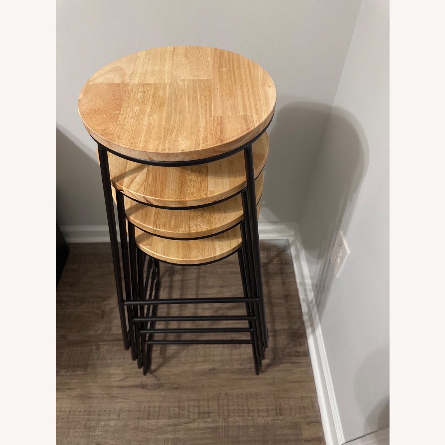 Stool With Nature Wood Seat - image-2