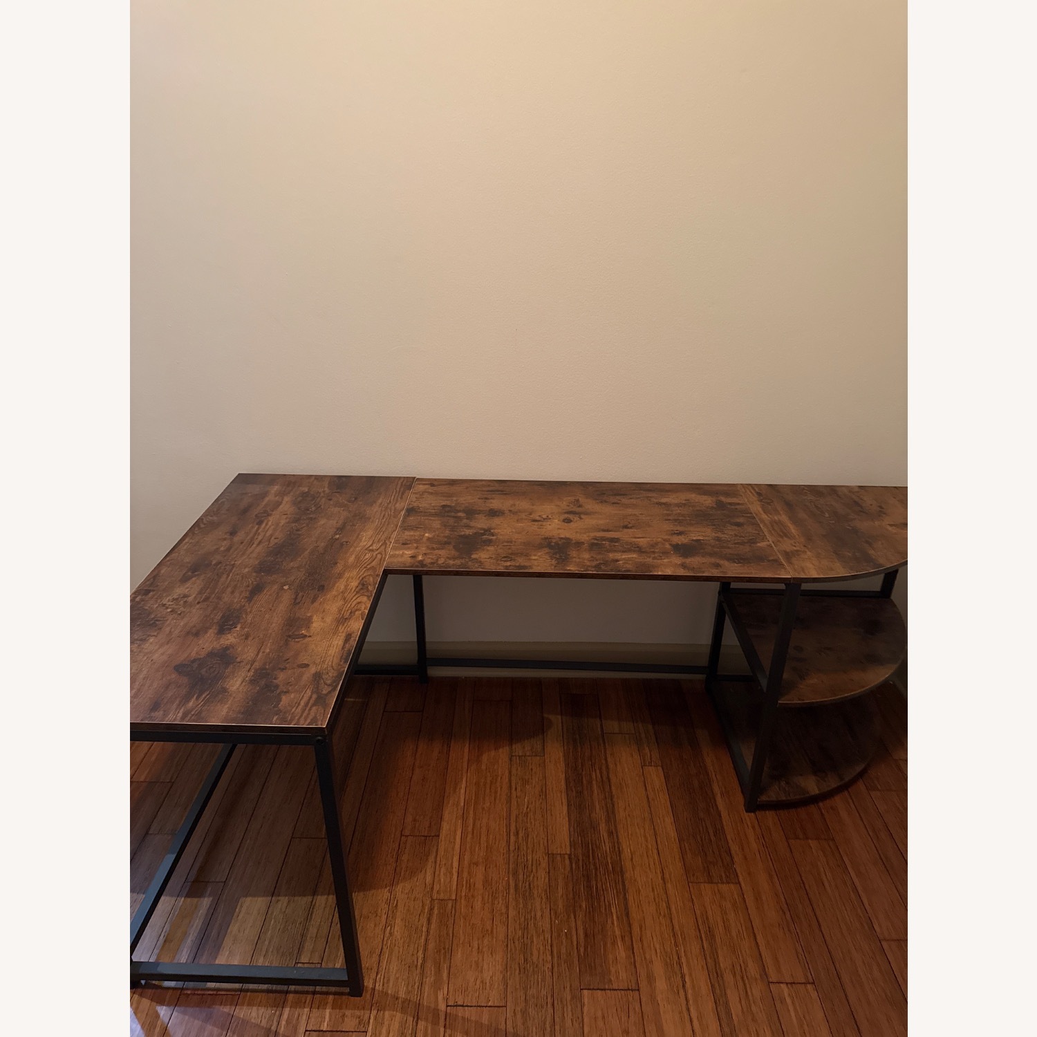 Inbox Zero Dark Brown Wood Desk - image-1
