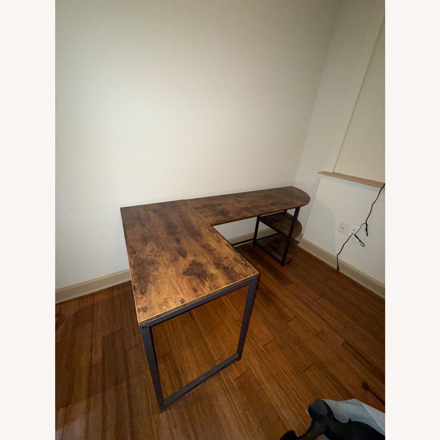 Inbox Zero Dark Brown Wood Desk - image-2