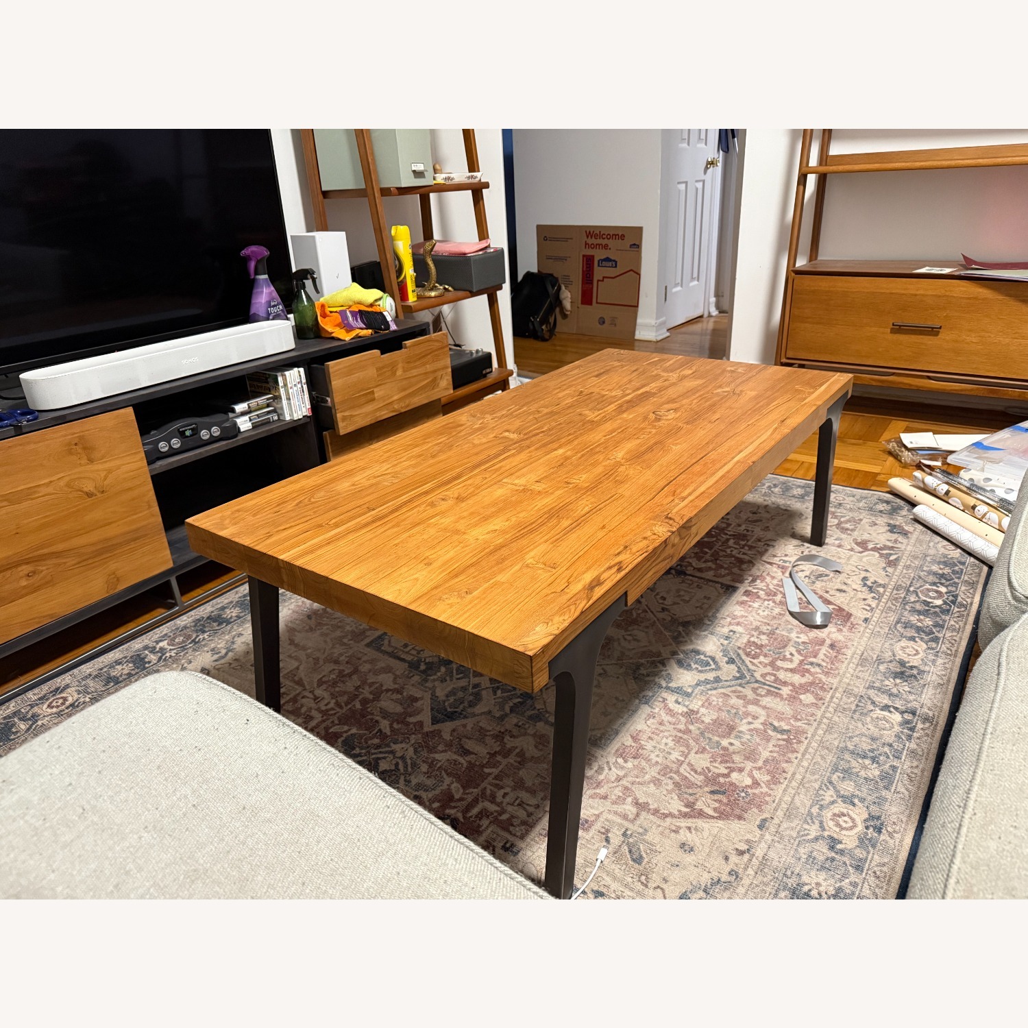 Crate & Barrel Lakin Natural Wood Coffee Table - image-3