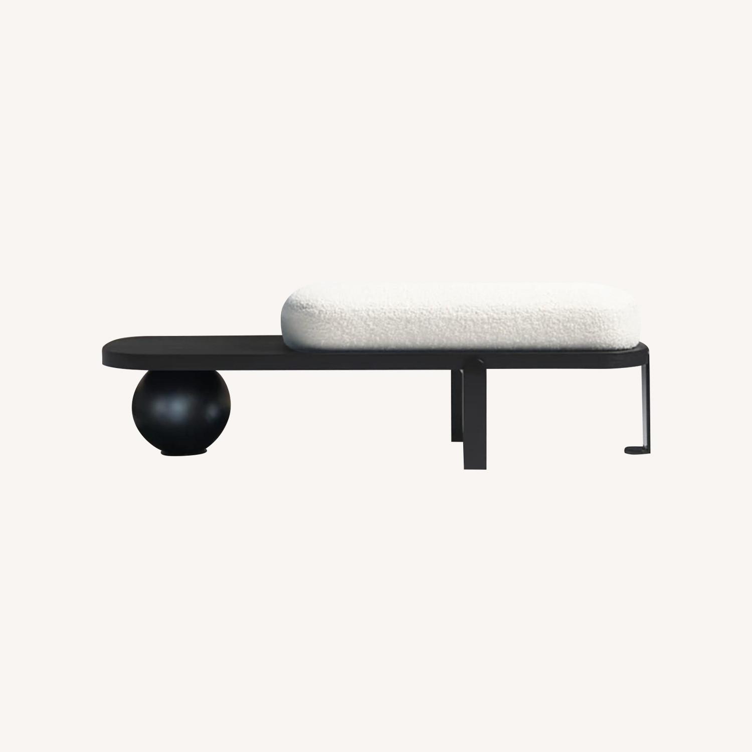 Homary Black Wood Bench - image-0