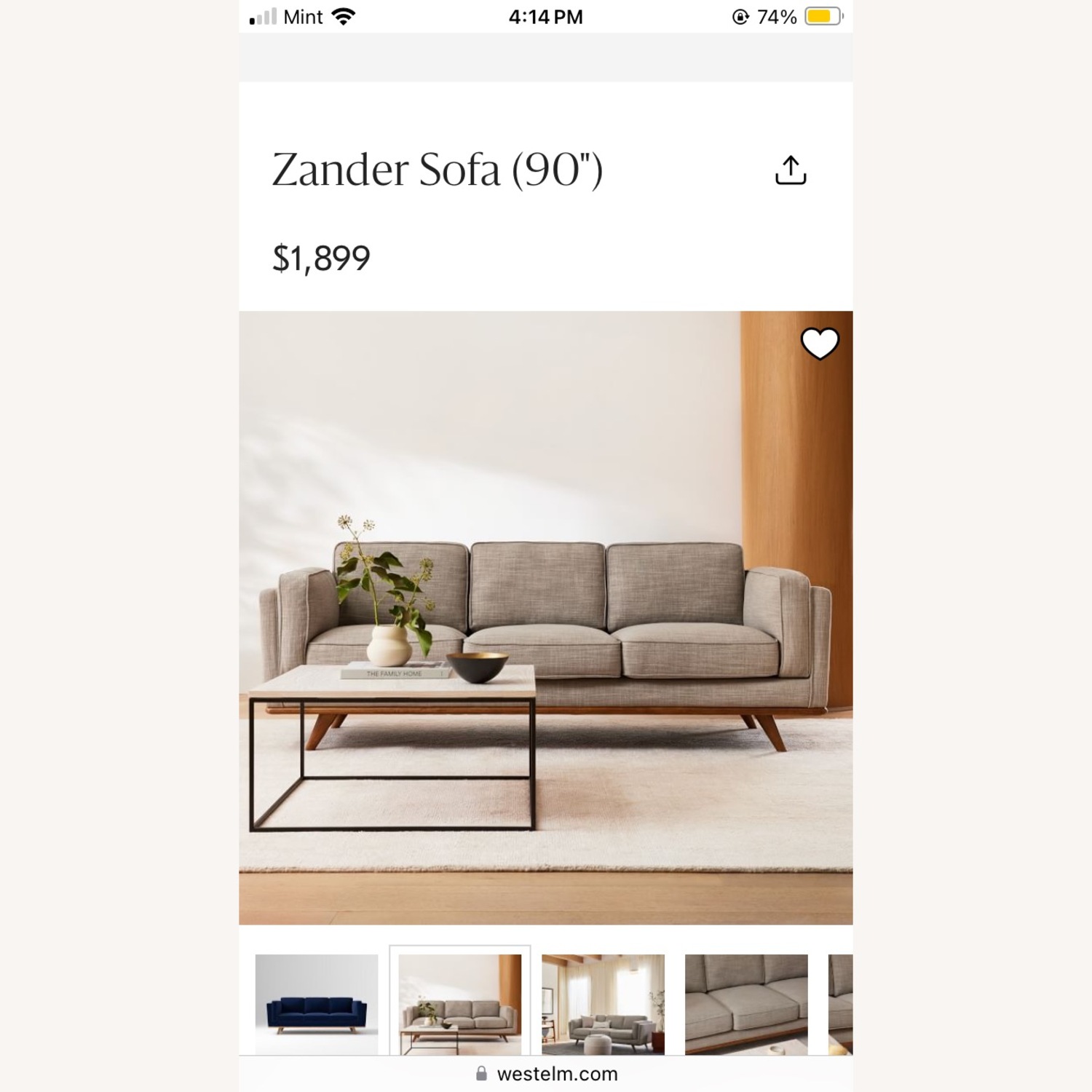 West Elm Zander Sofa - image-7
