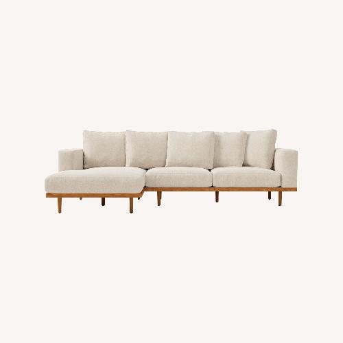 Used West Elm Light Gray Performance Linen Sectional for sale on AptDeco