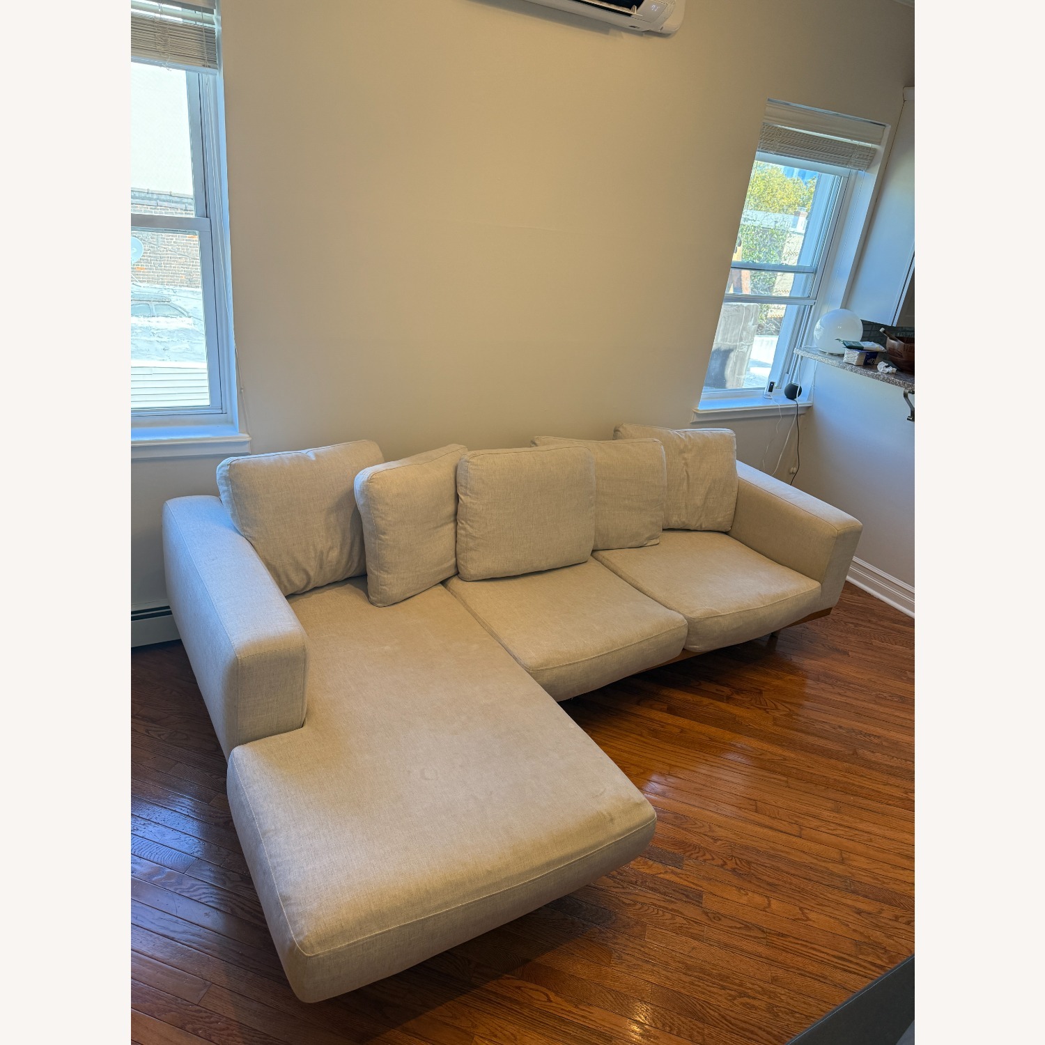 West Elm Light Gray Performance Linen Sectional - image-14