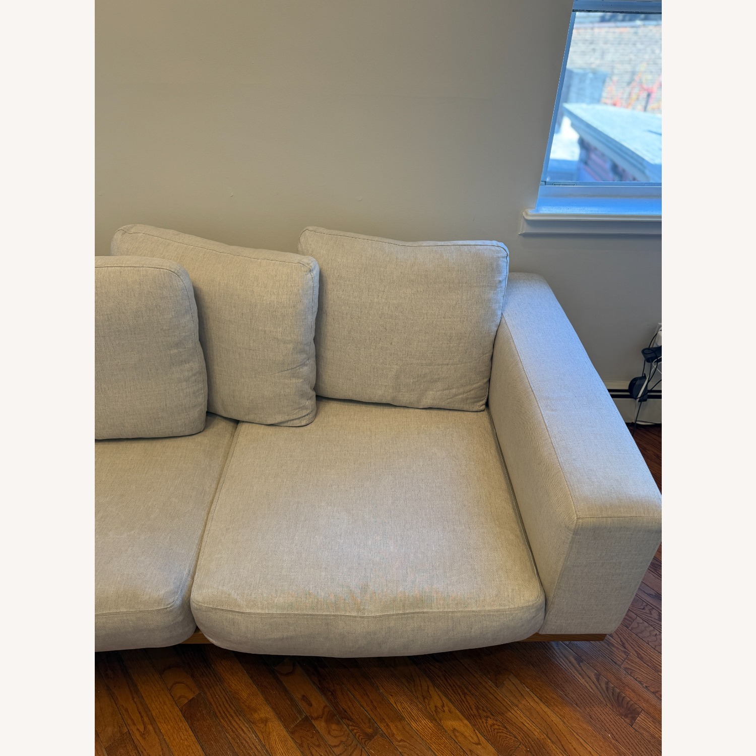 West Elm Light Gray Performance Linen Sectional - image-11