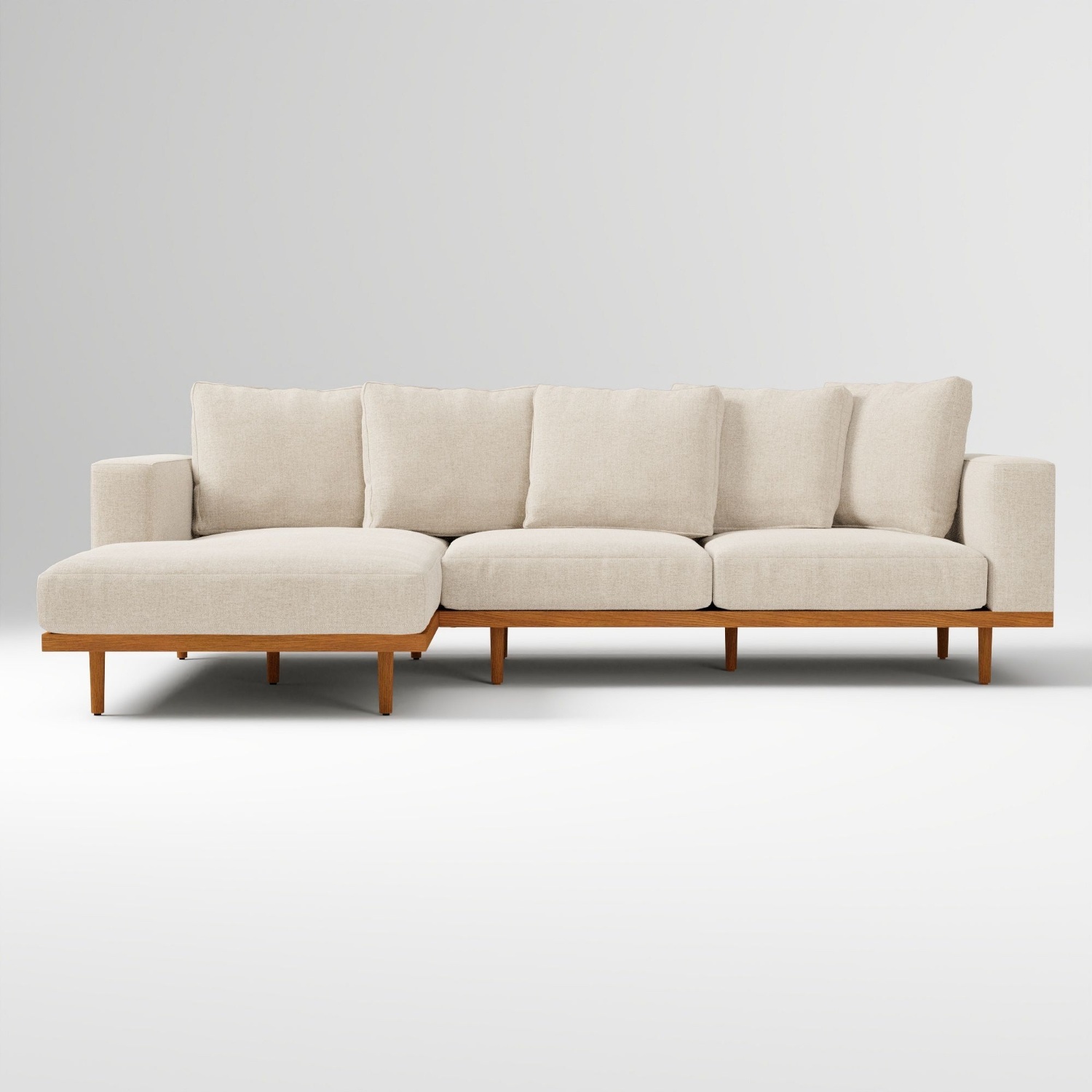 West Elm Light Gray Performance Linen Sectional - image-9