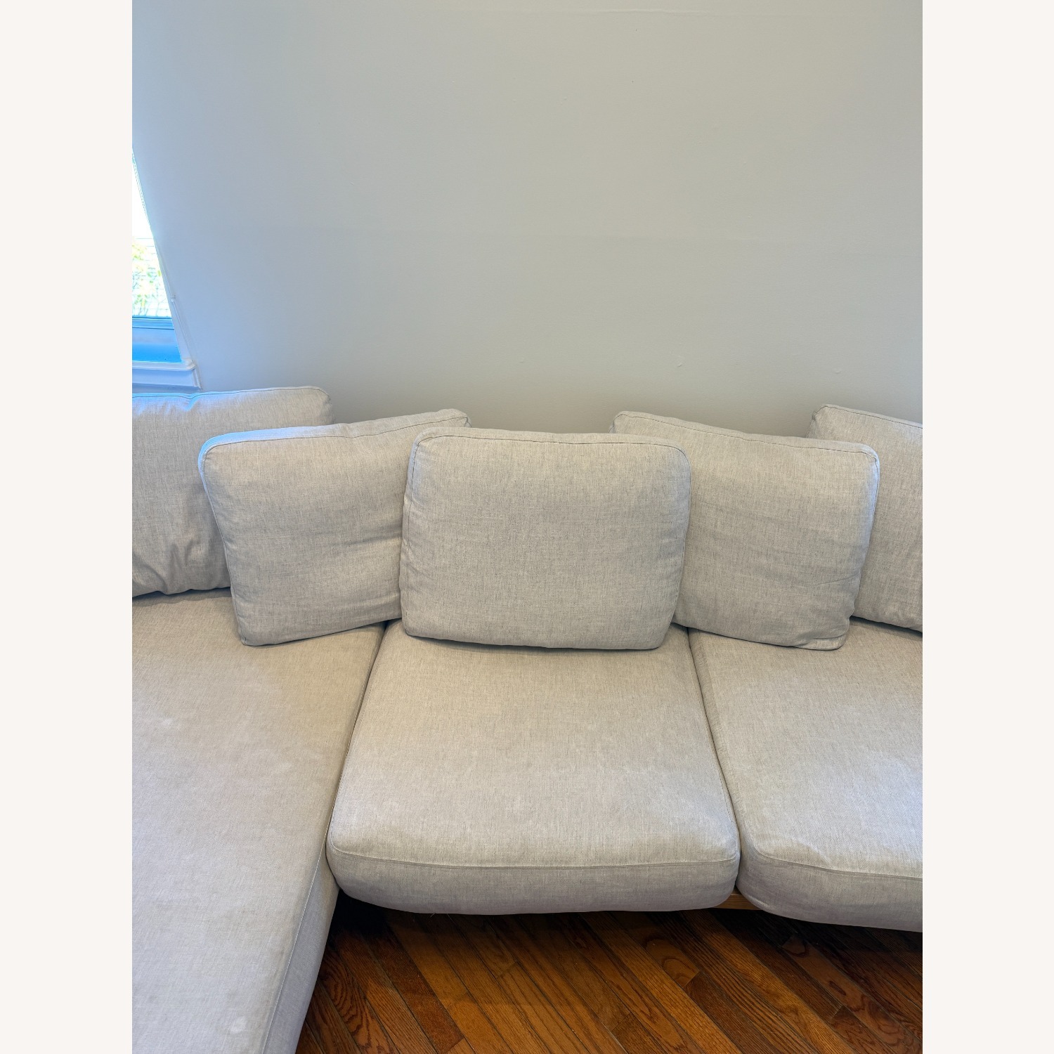 West Elm Light Gray Performance Linen Sectional - image-12