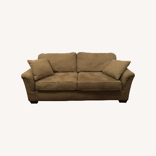 Used Light Brown Suede 2 Seater Sofa for sale on AptDeco