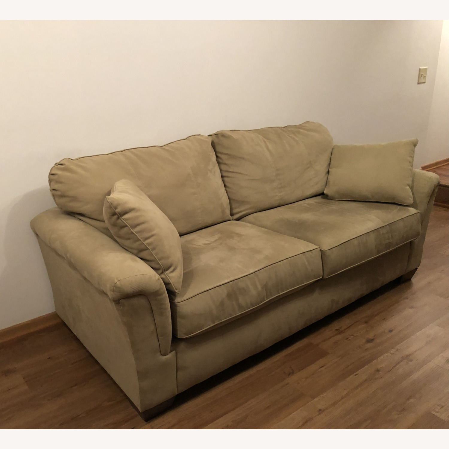 Light Brown Suede 2 Seater Sofa - image-2