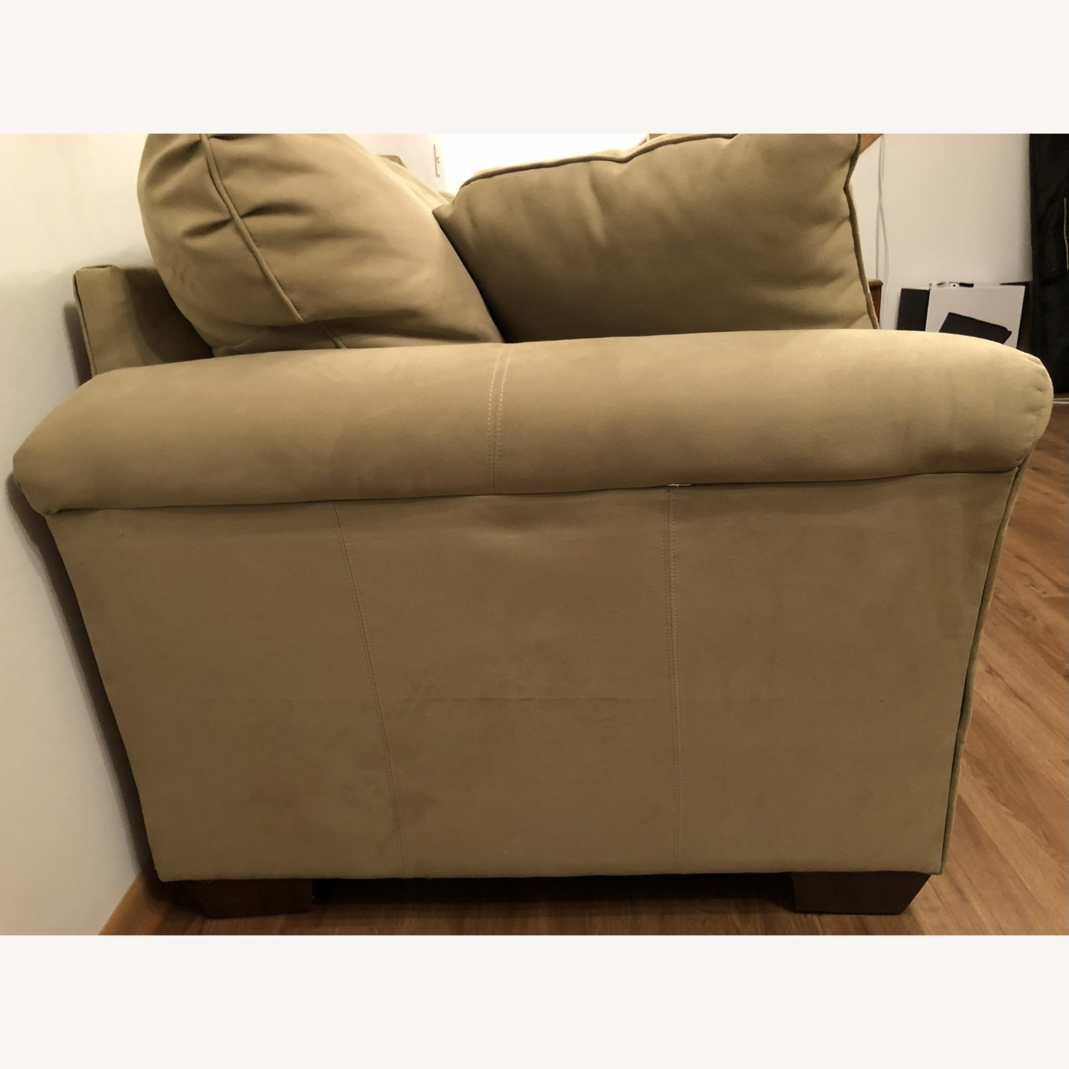 Light Brown Suede 2 Seater Sofa - image-3