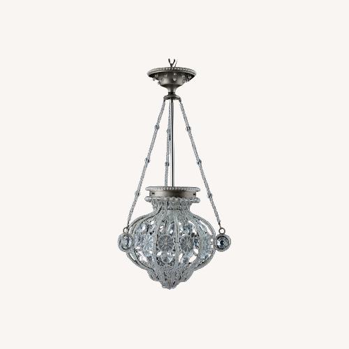 Used Handmade Italian Crystal & Gold Pendant Light  for sale on AptDeco