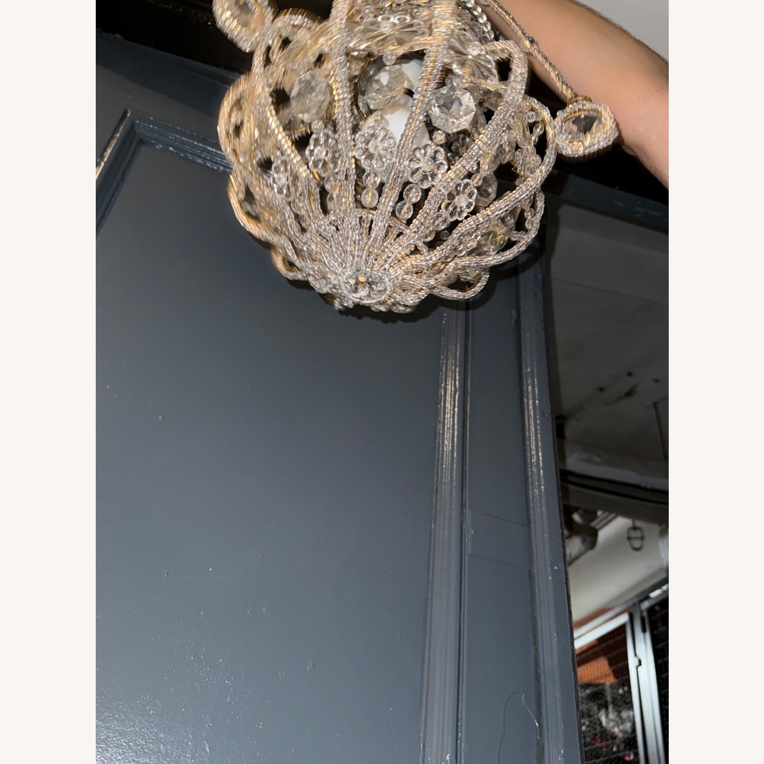 Handmade Italian Crystal & Gold Pendant Light  - image-4