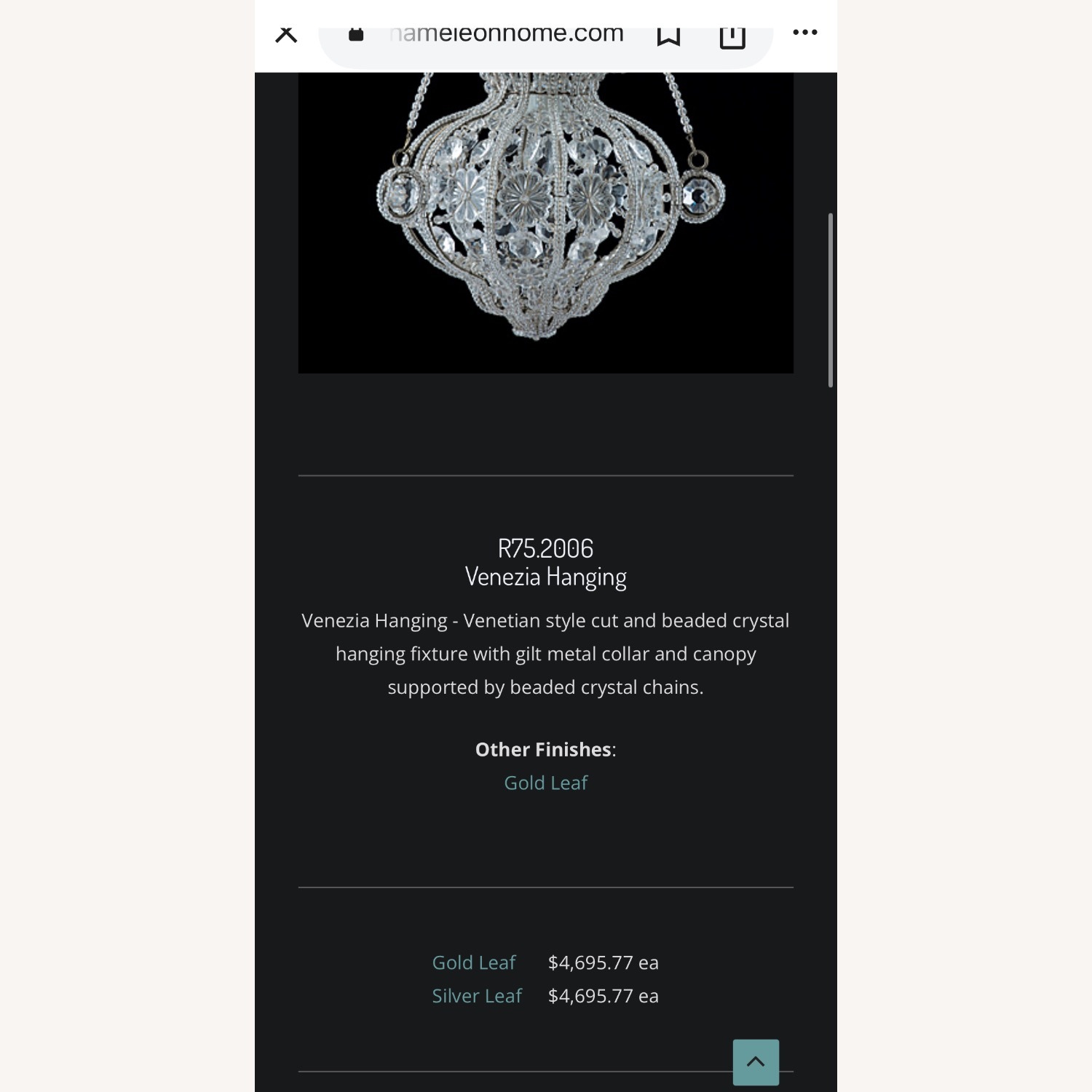 Handmade Italian Crystal & Gold Pendant Light  - image-7