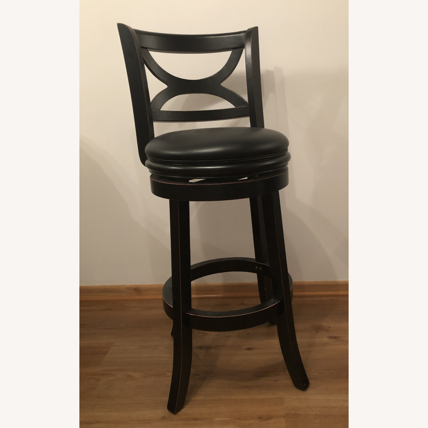 Black Wood Stool - image-1