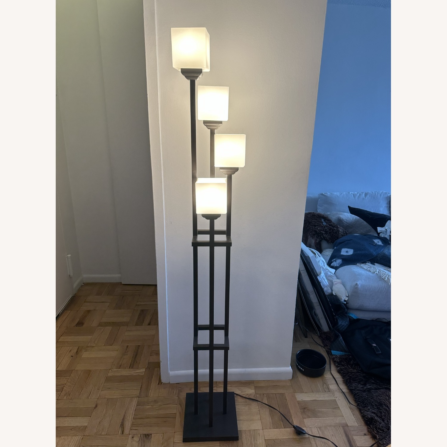 Dark Brown Iron Floor Lamp - image-1