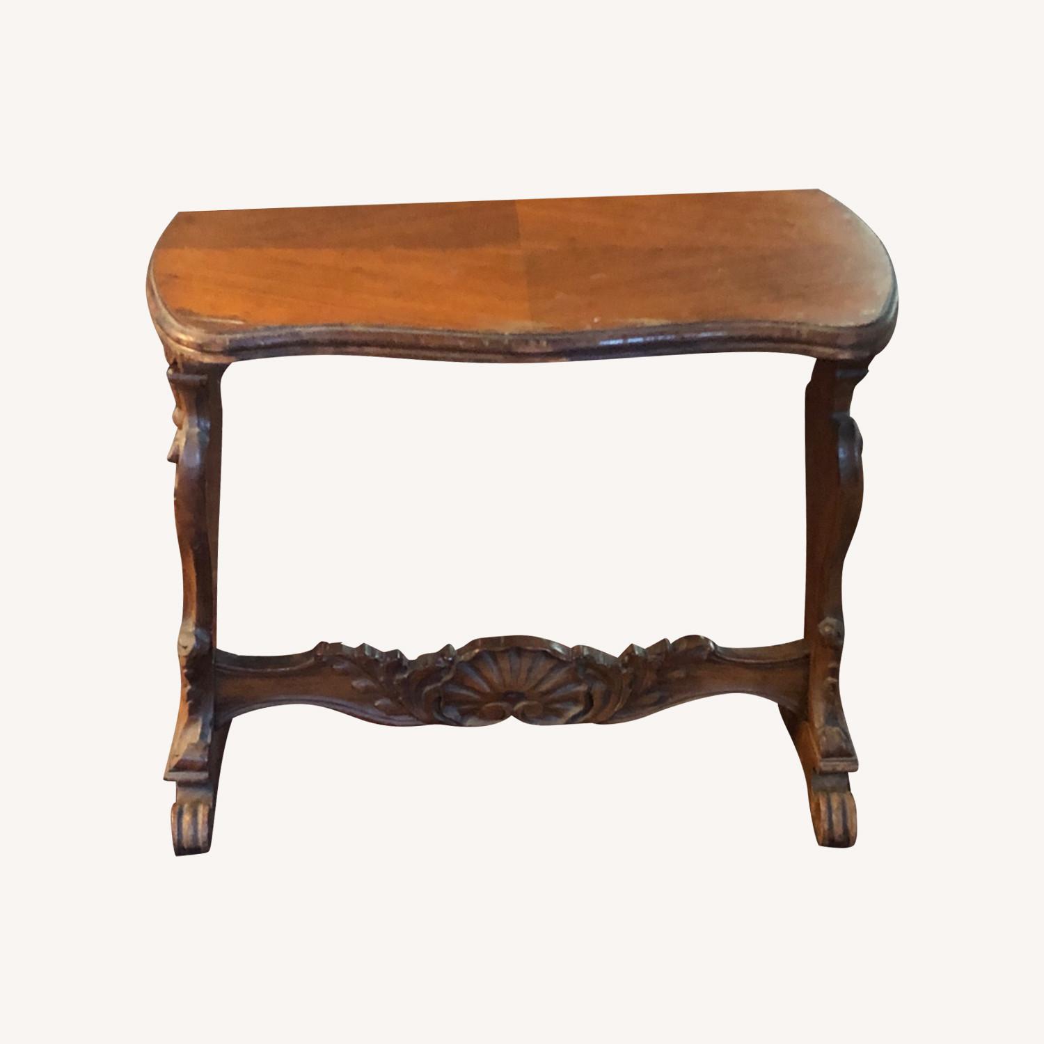 Vintage/Antique Dark Brown Wood Side Table - image-0
