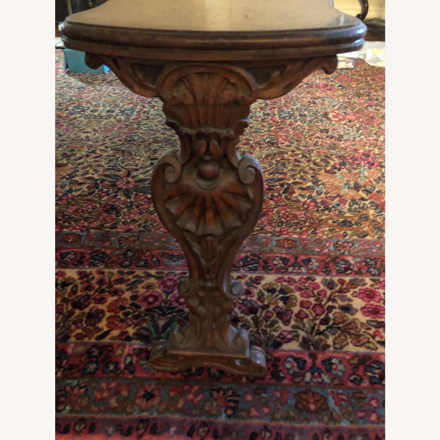 Vintage/Antique Dark Brown Wood Side Table - image-2