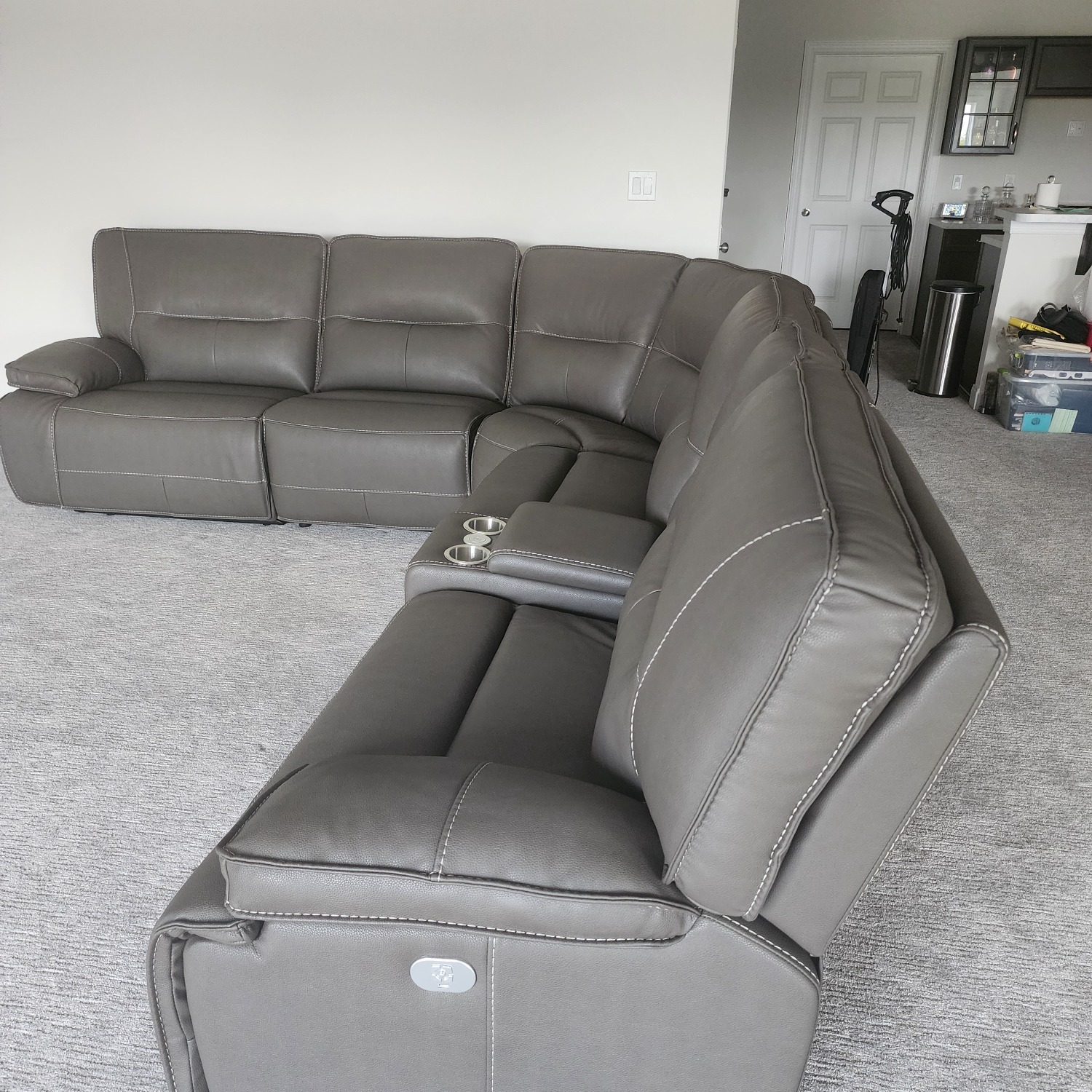 Reduced! Brand New, Unused, Electric Faux Sectional - image-5