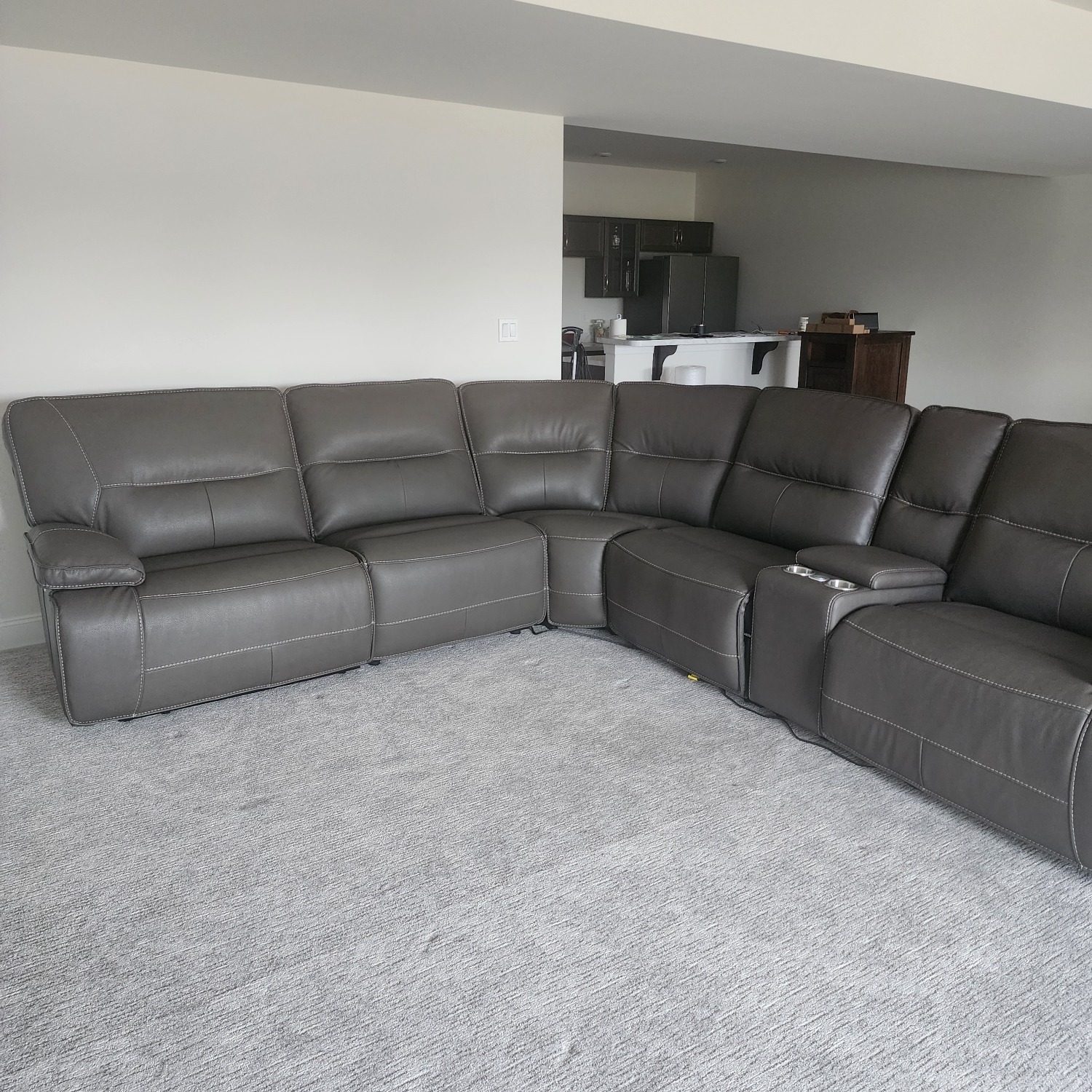 Reduced! Brand New, Unused, Electric Faux Sectional - image-1