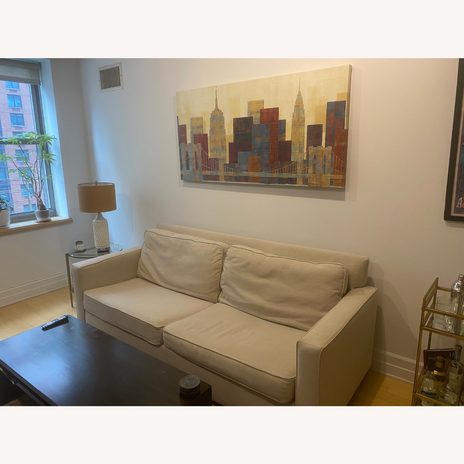 West Elm Henry Natural Linen 2 Seater Sofa - image-3