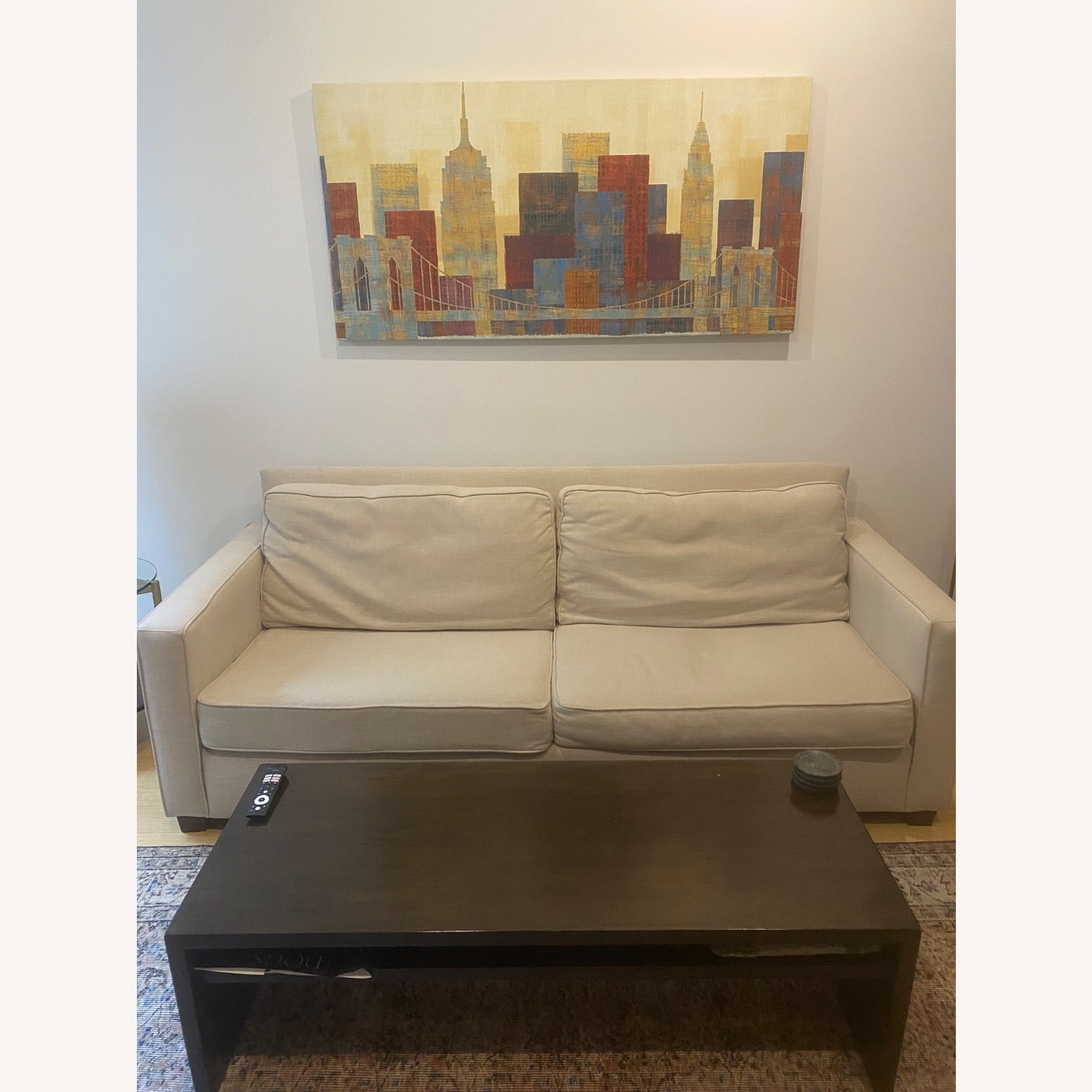 West Elm Henry Natural Linen 2 Seater Sofa - image-2