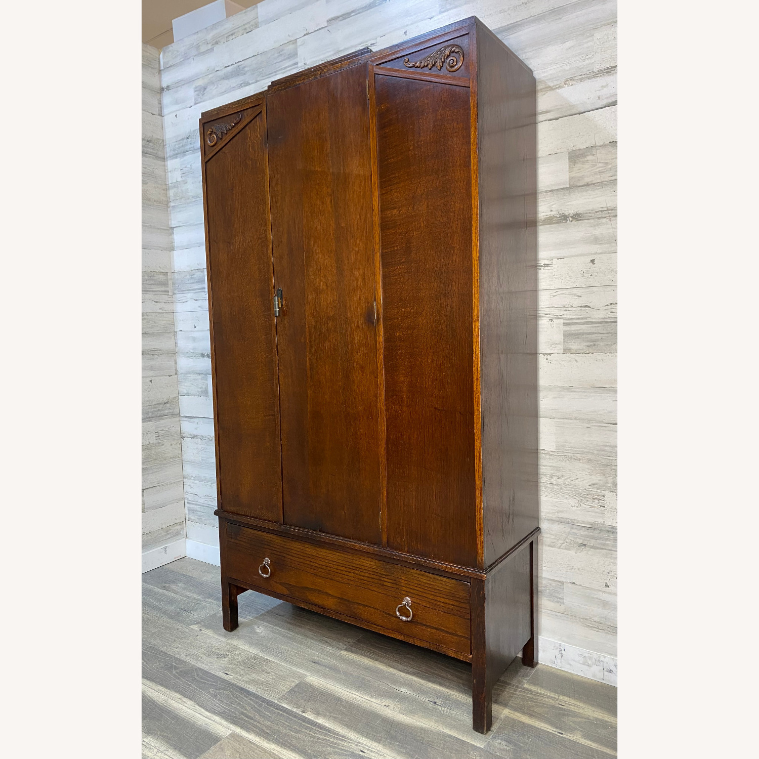 Vintage/Antique Dark Brown Armoire - image-2