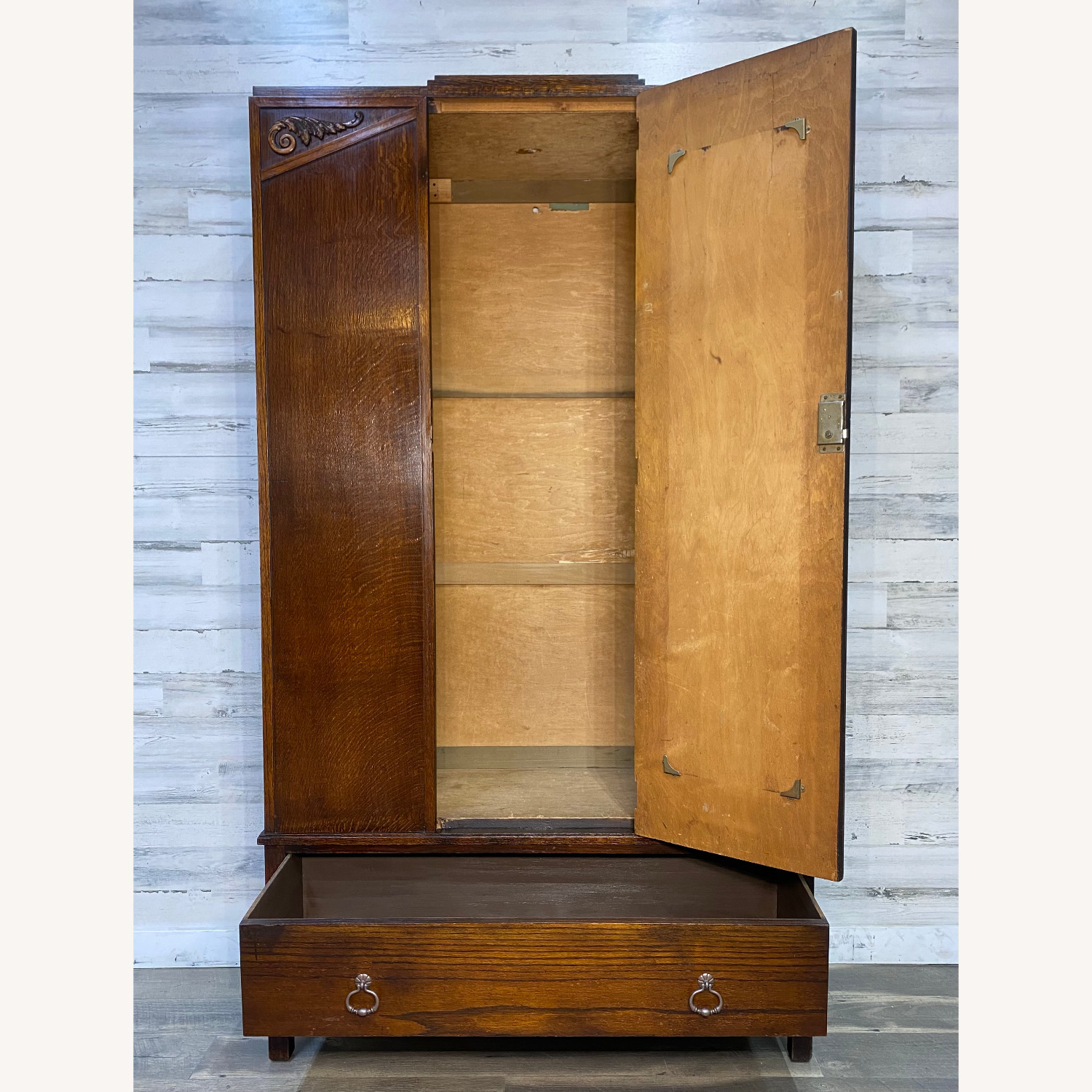 Vintage/Antique Dark Brown Armoire - image-6
