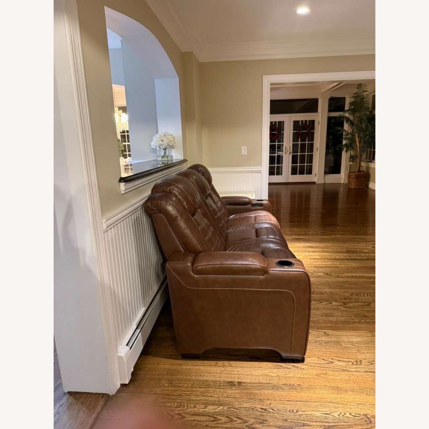 Ashley Leather Massage Reclining Sofa - image-3