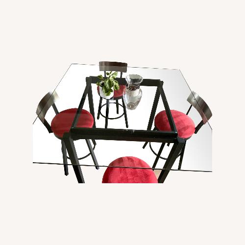 Used Taylor Made Custom Glass Top Dinning Table/ Stools for sale on AptDeco