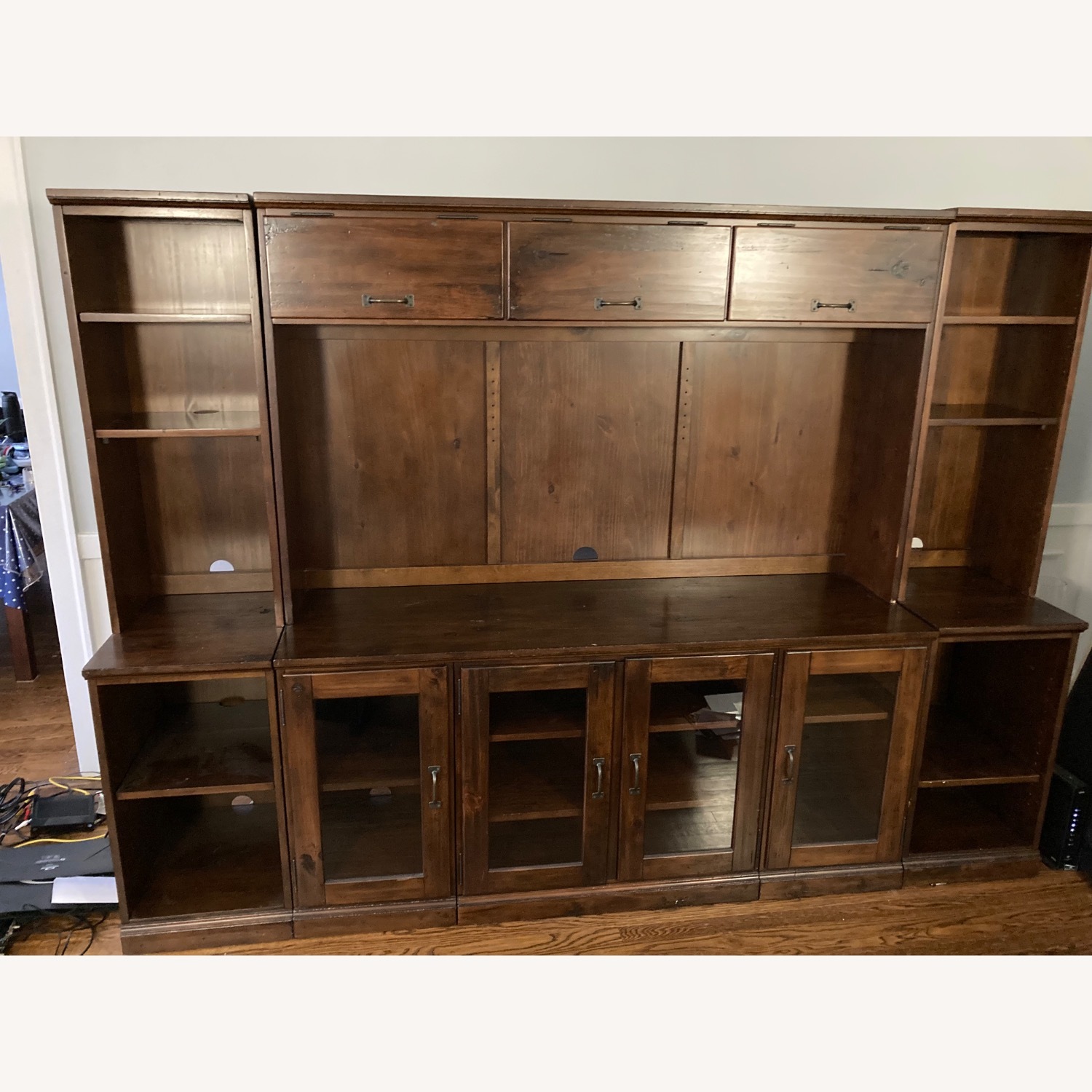 Pottery Barn Dark Brown Wood Wall Unit - image-6