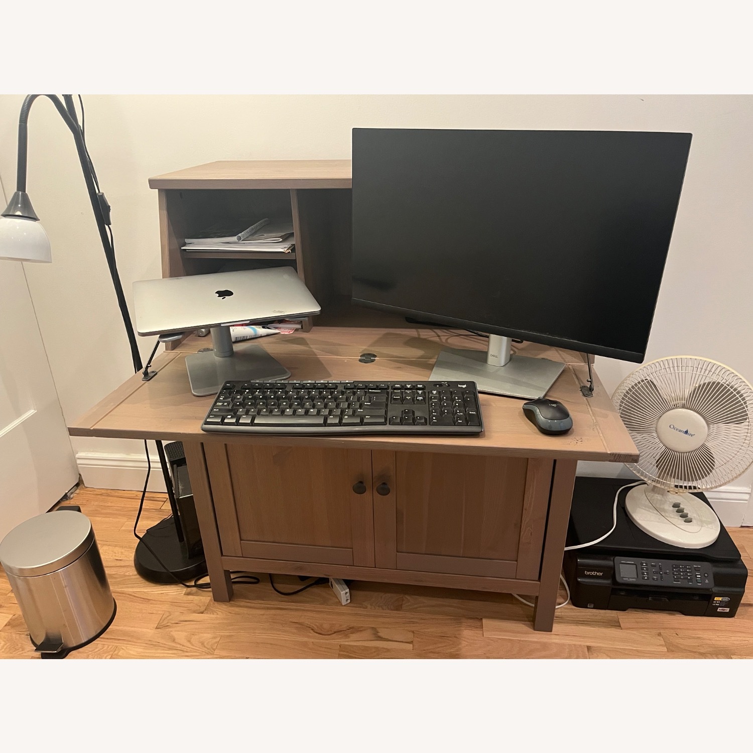 IKEA HEMNES Light Gray Wood Desk - image-1