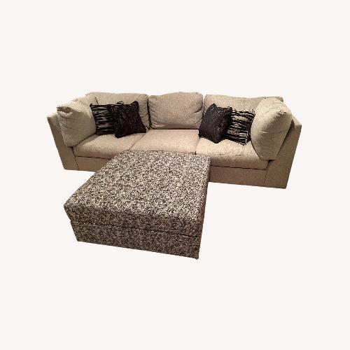 Used Ashley Furniture Kellway Beige Modular Couch & Ottoman for sale on AptDeco