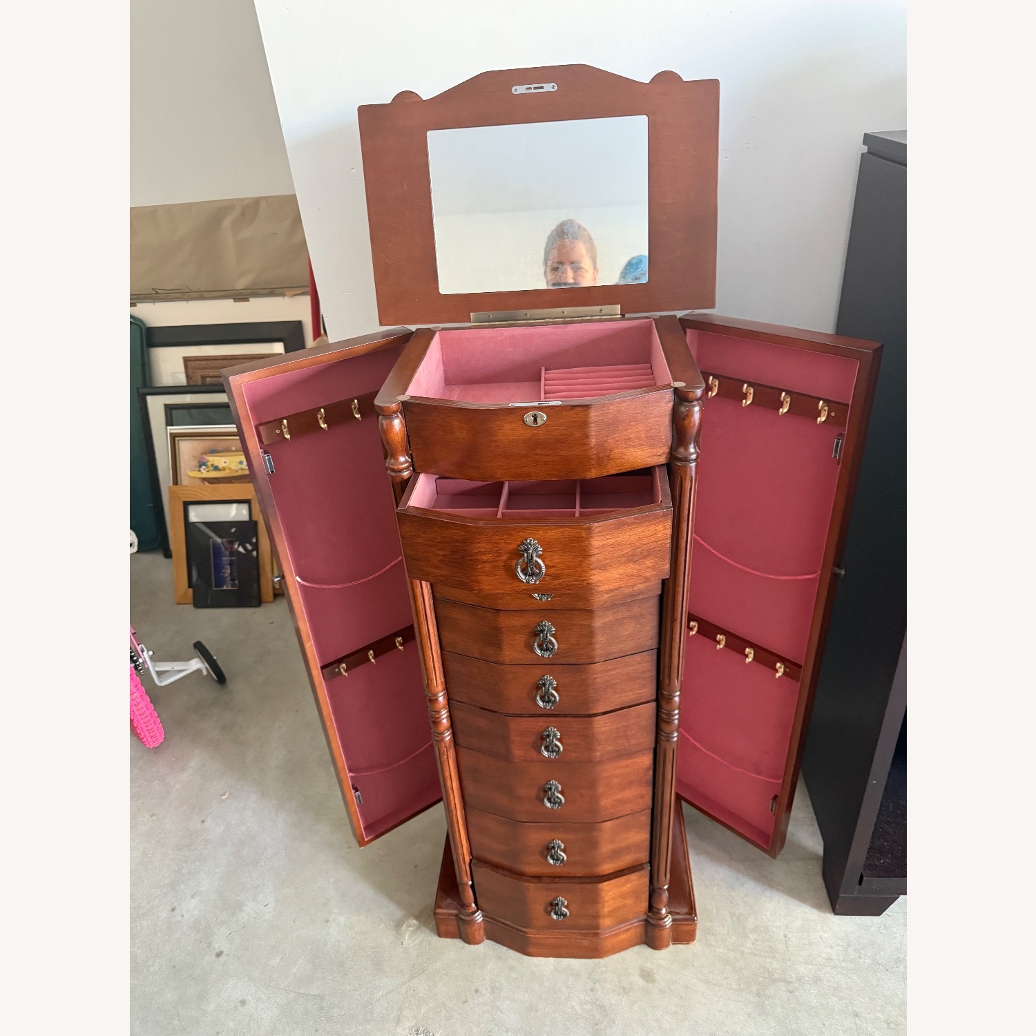 Elegant Wooden Jewelry Armoire - image-2
