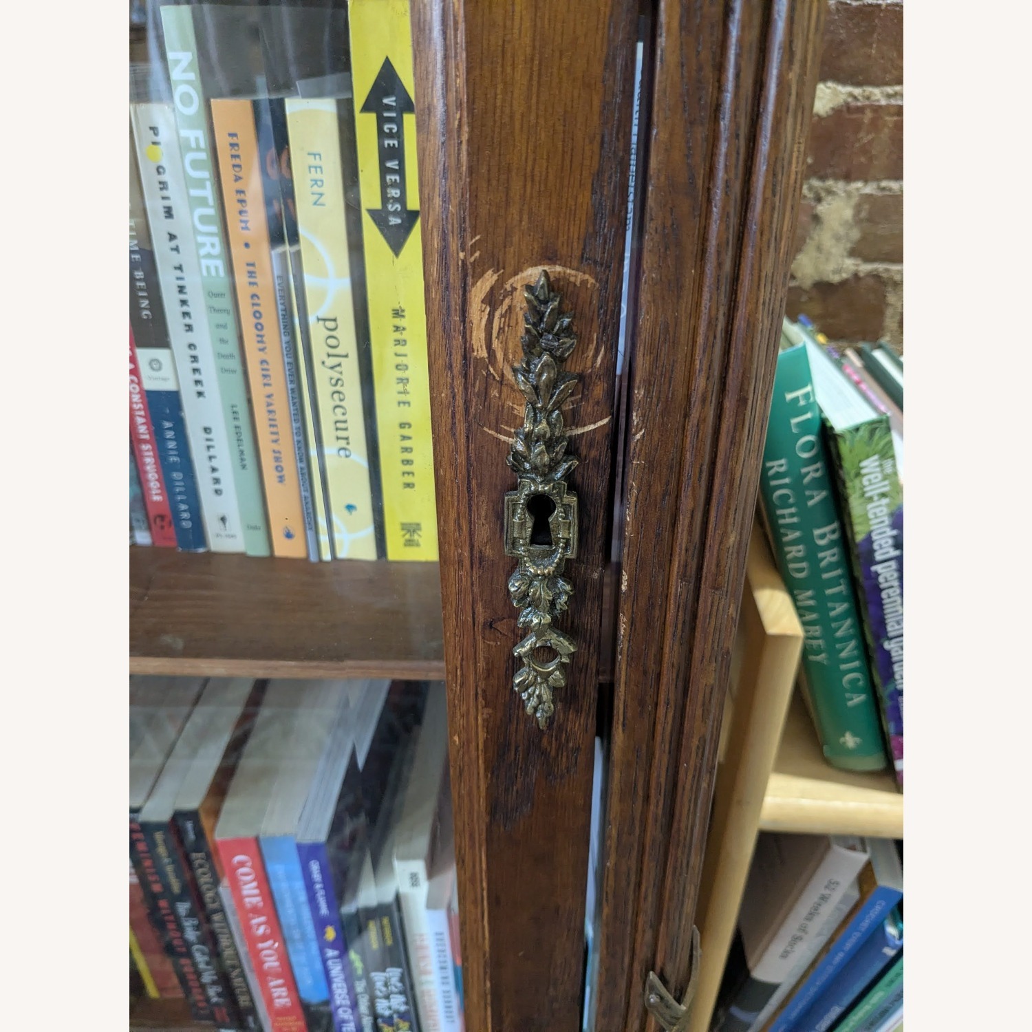 Antique Art Deco Bookcase with Bronze Details - image-4