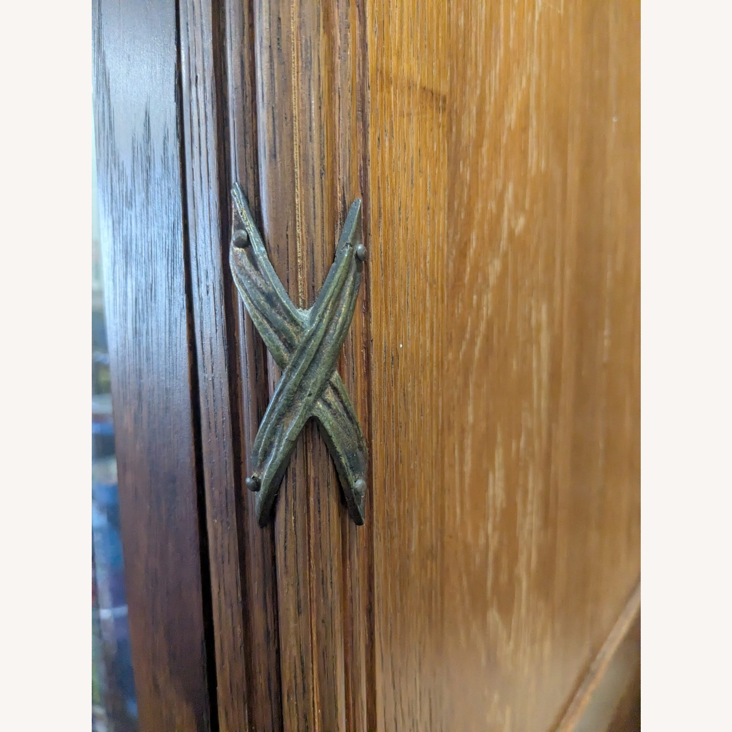 Antique Art Deco Bookcase with Bronze Details - image-6