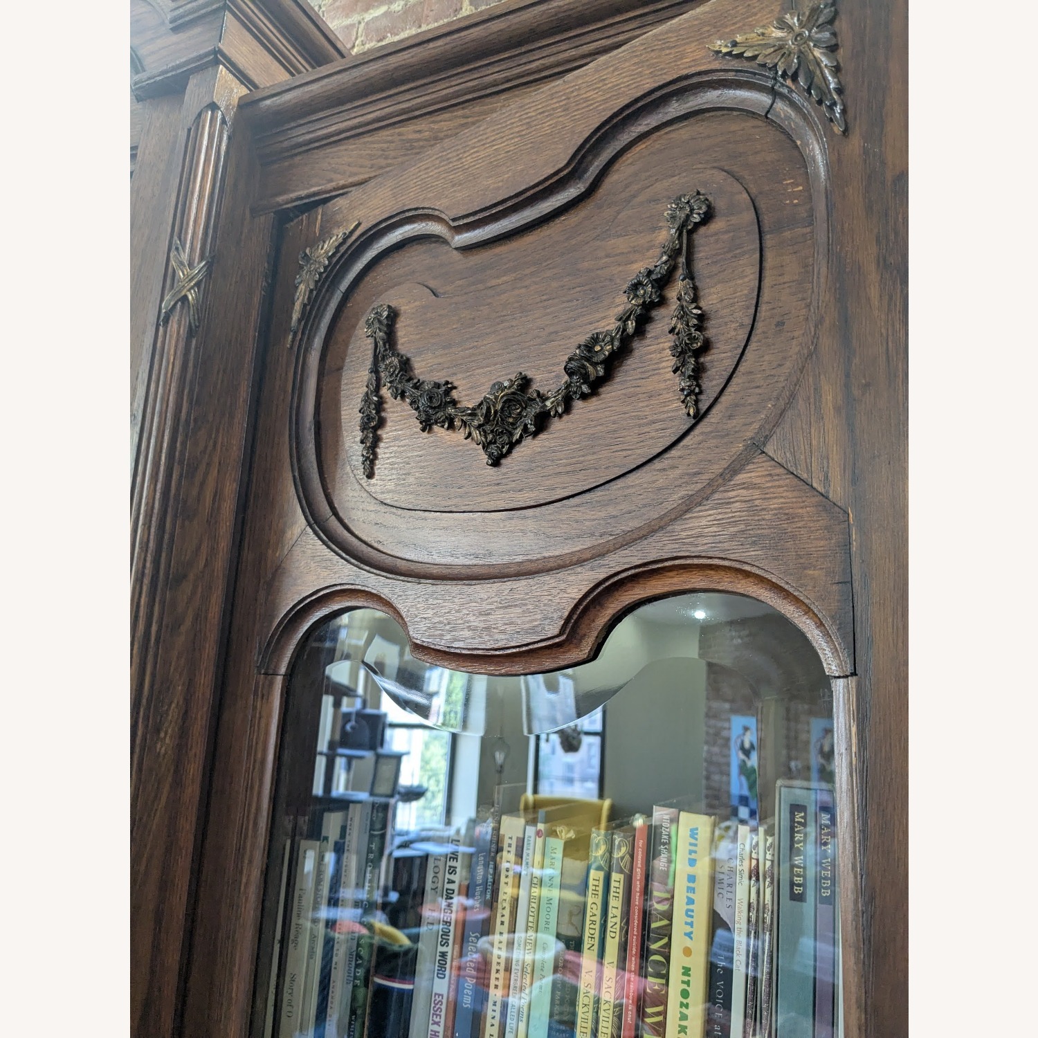 Antique Art Deco Bookcase with Bronze Details - image-3