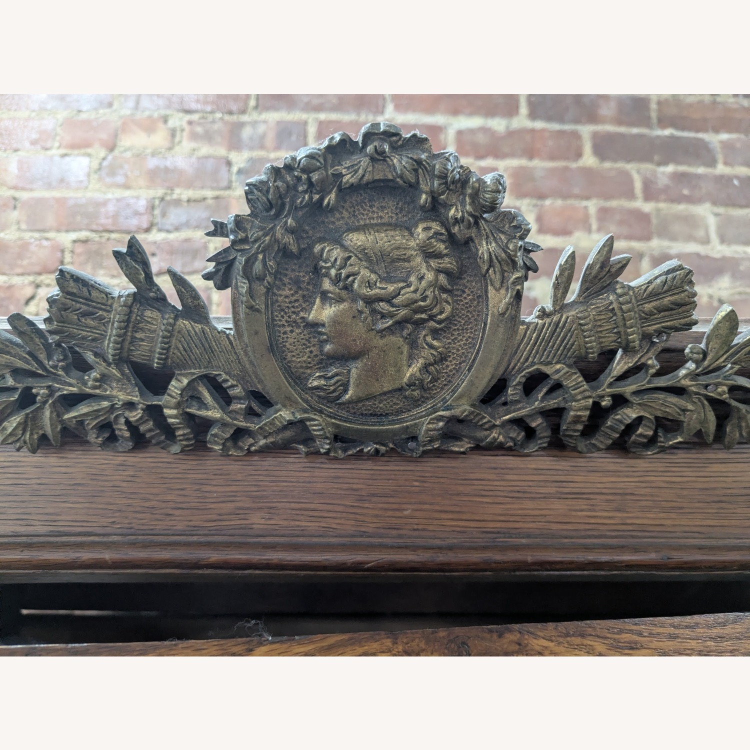 Antique Art Deco Bookcase with Bronze Details - image-5
