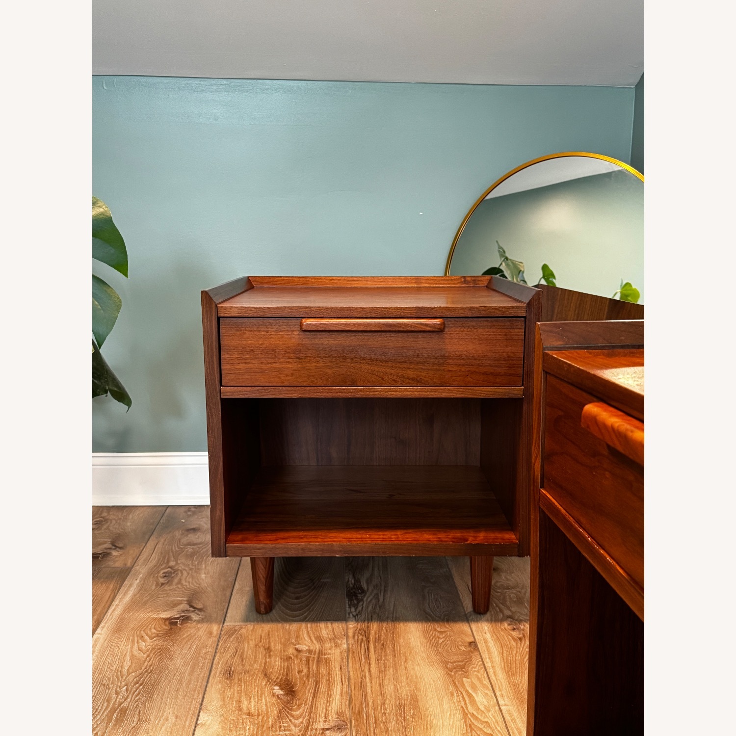  Crate & Barrel Tate 23" Walnut Nightstand - Pair  - image-5