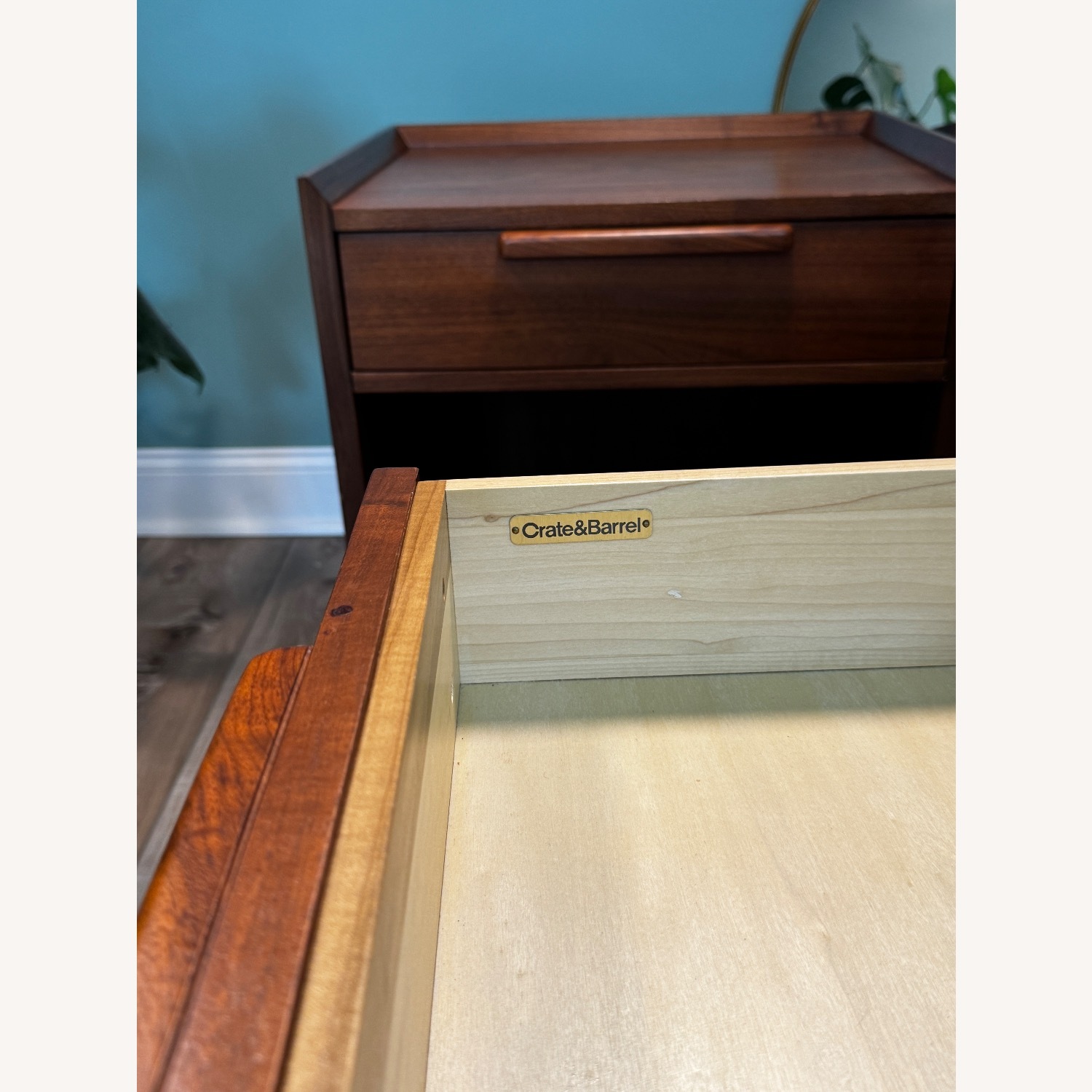  Crate & Barrel Tate 23" Walnut Nightstand - Pair  - image-9