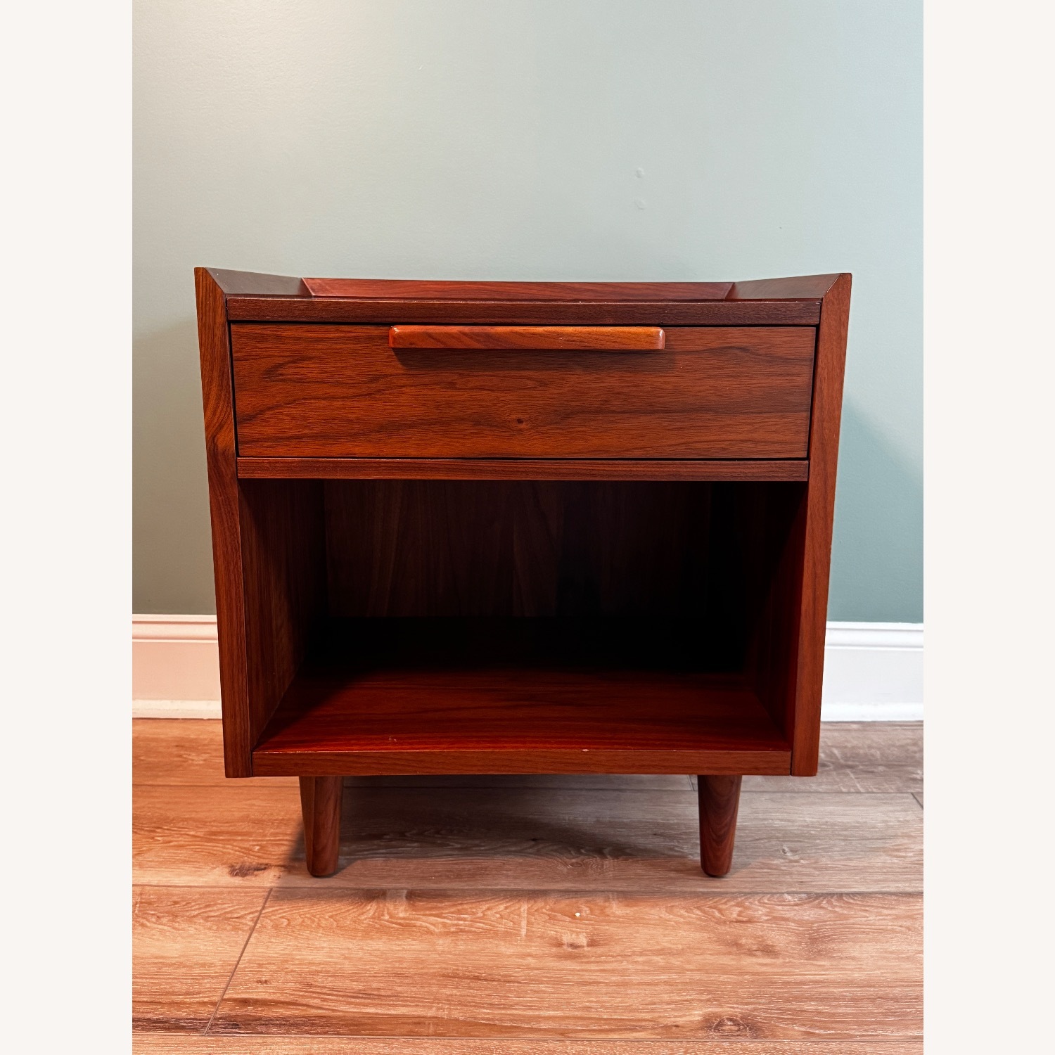  Crate & Barrel Tate 23" Walnut Nightstand - Pair  - image-3