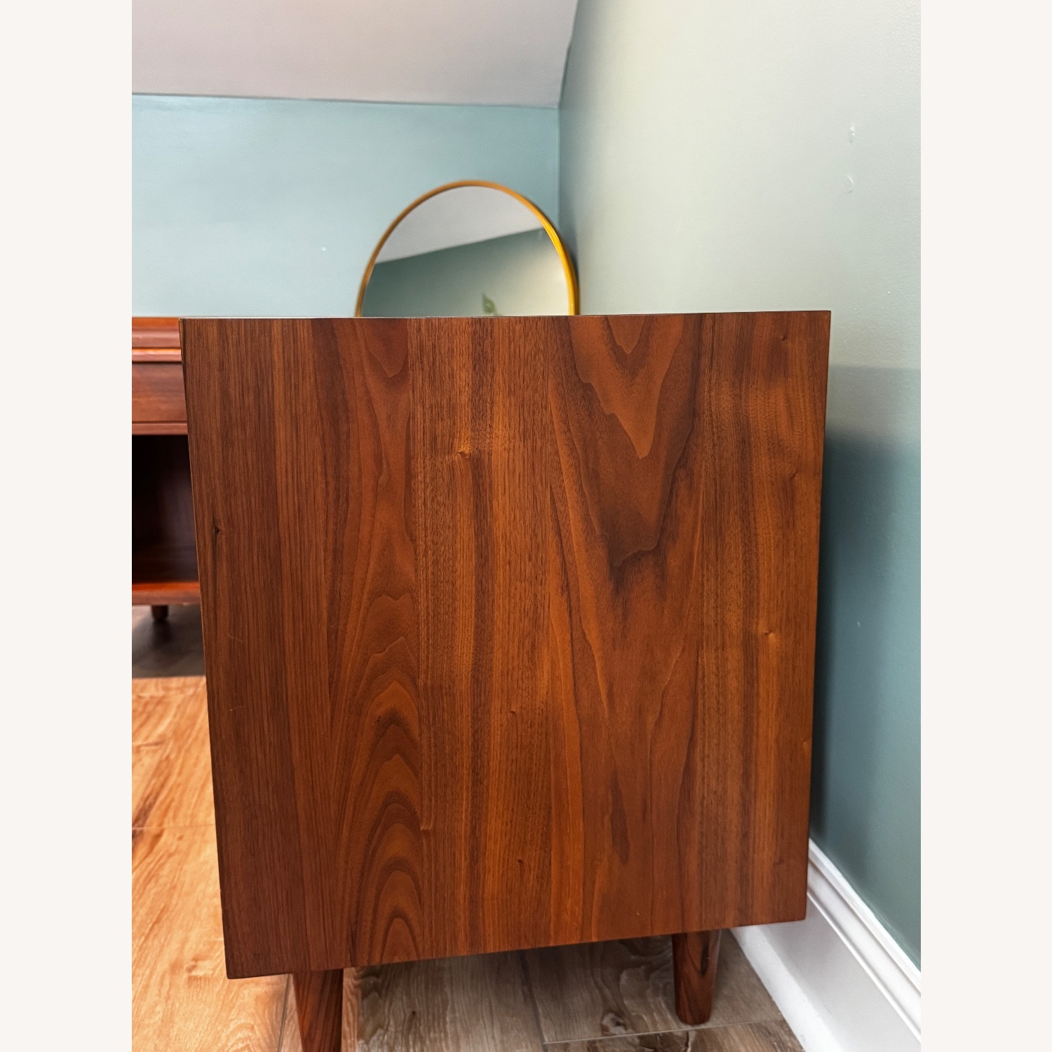  Crate & Barrel Tate 23" Walnut Nightstand - Pair  - image-4