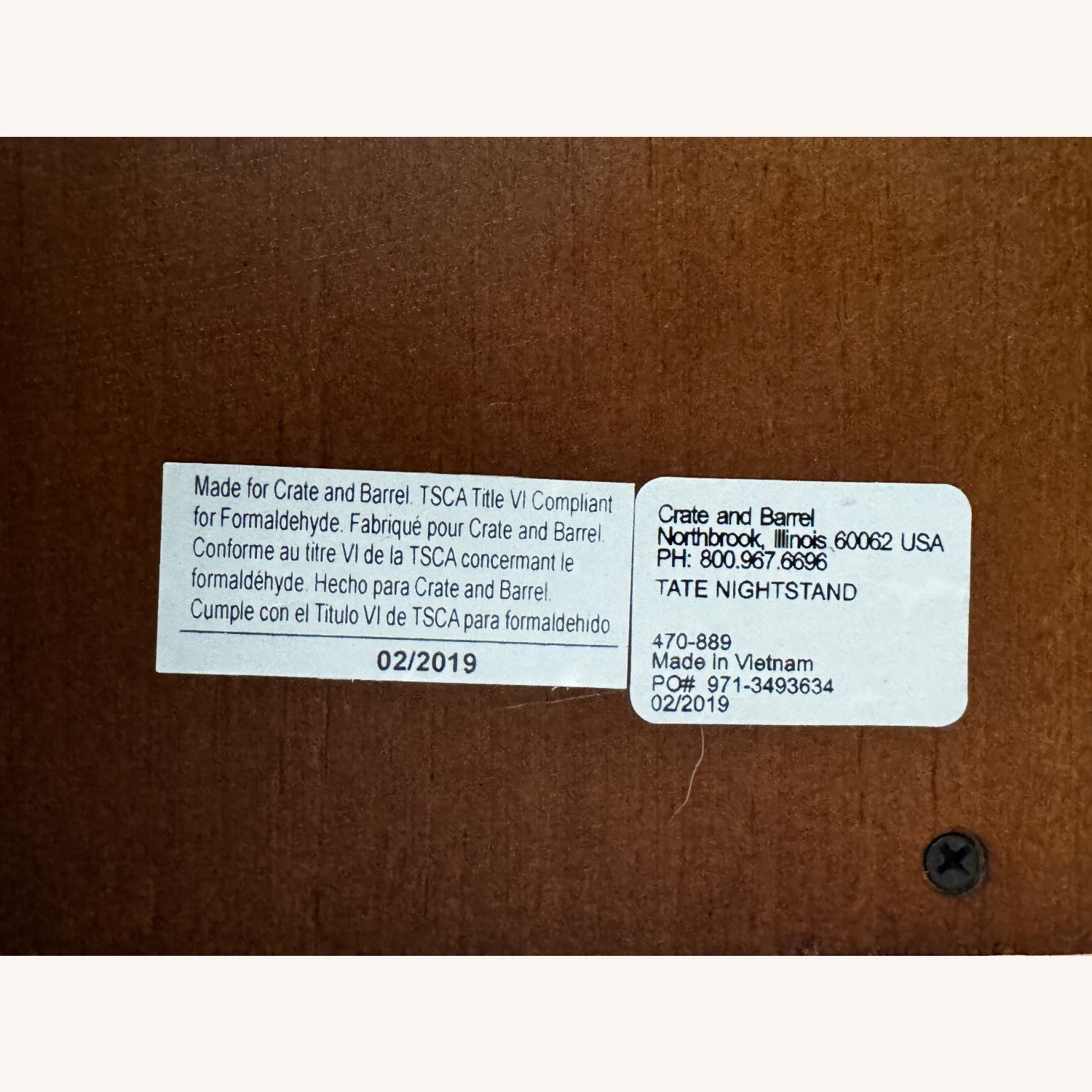  Crate & Barrel Tate 23" Walnut Nightstand - Pair  - image-10