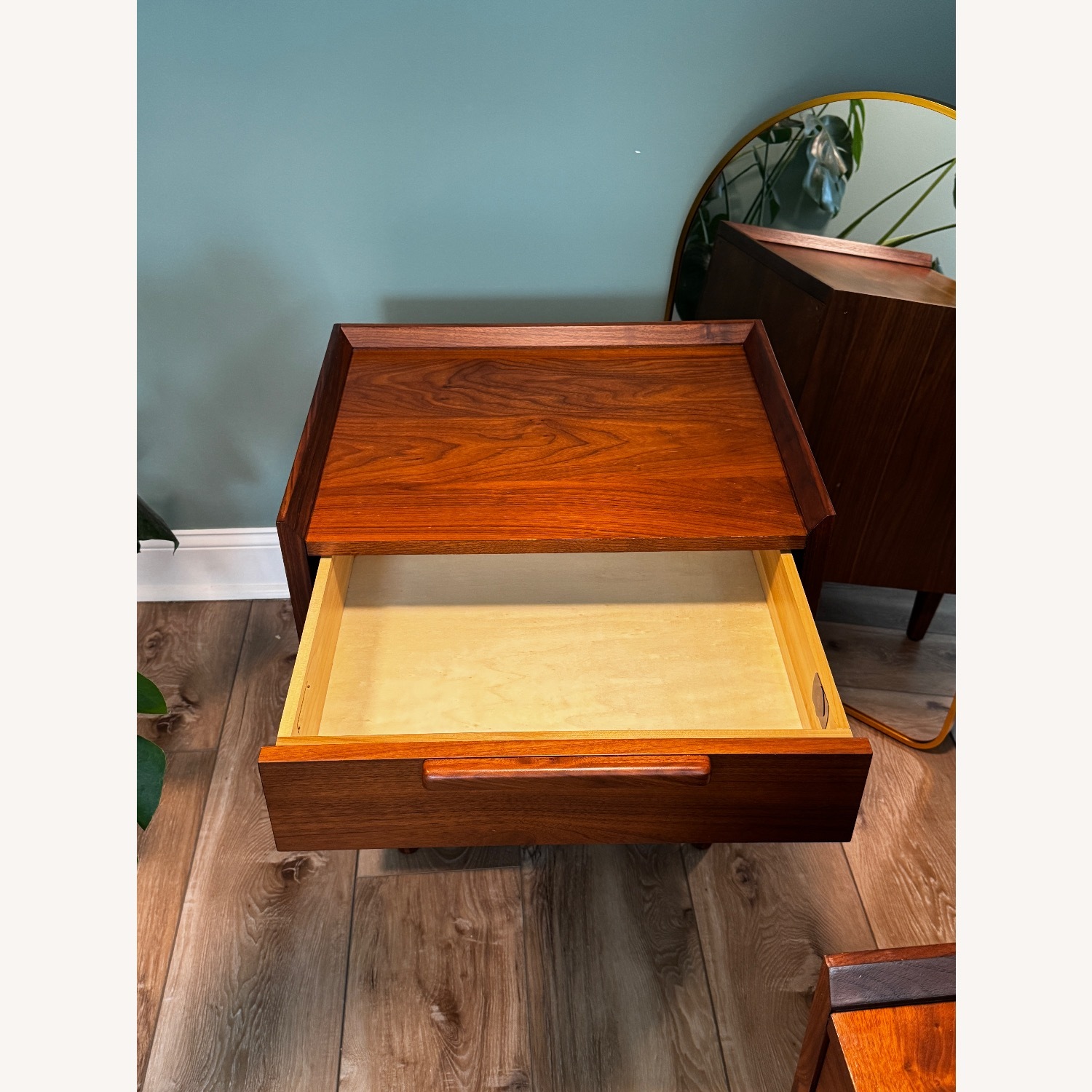  Crate & Barrel Tate 23" Walnut Nightstand - Pair  - image-11