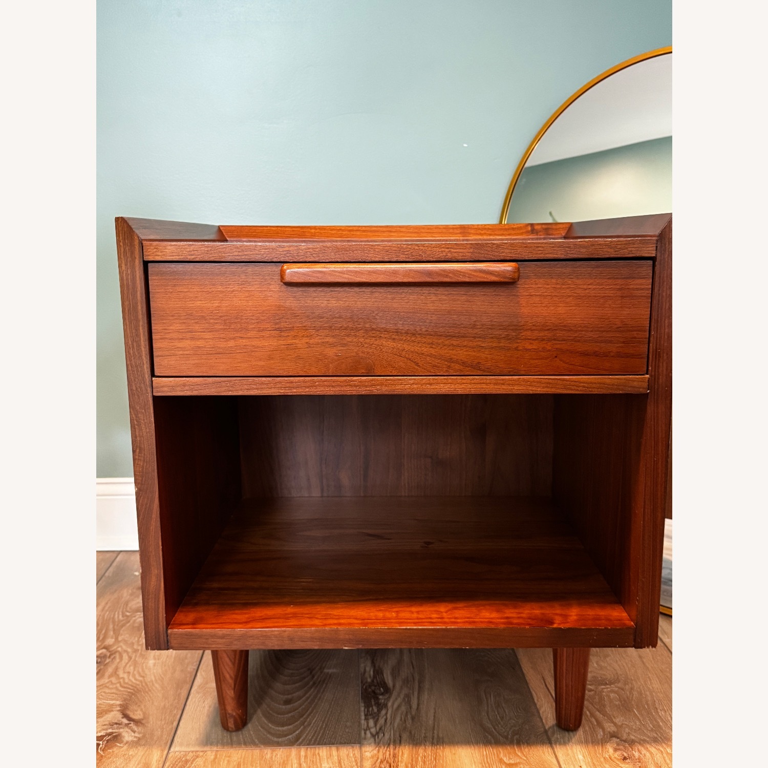  Crate & Barrel Tate 23" Walnut Nightstand - Pair  - image-6