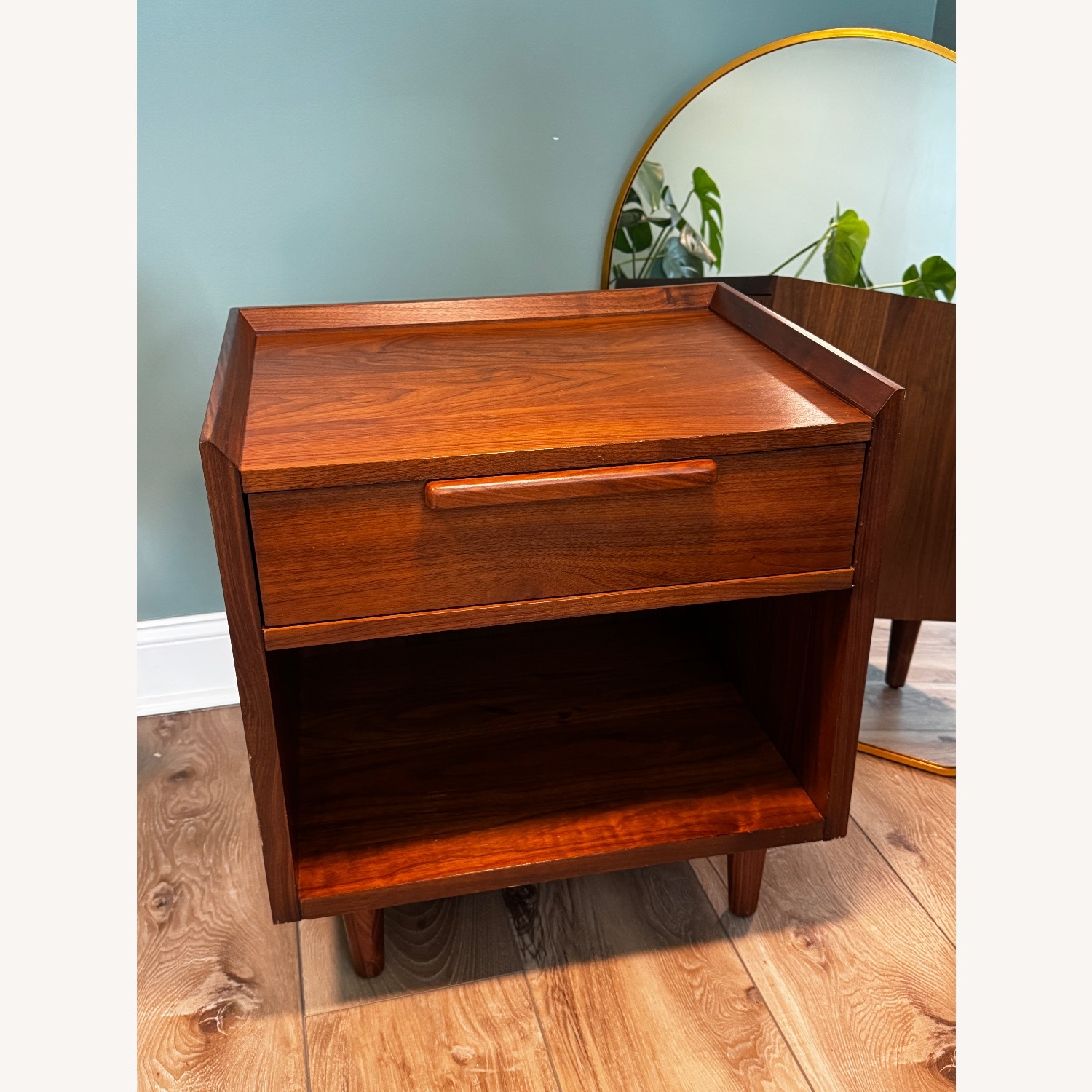  Crate & Barrel Tate 23" Walnut Nightstand - Pair  - image-7