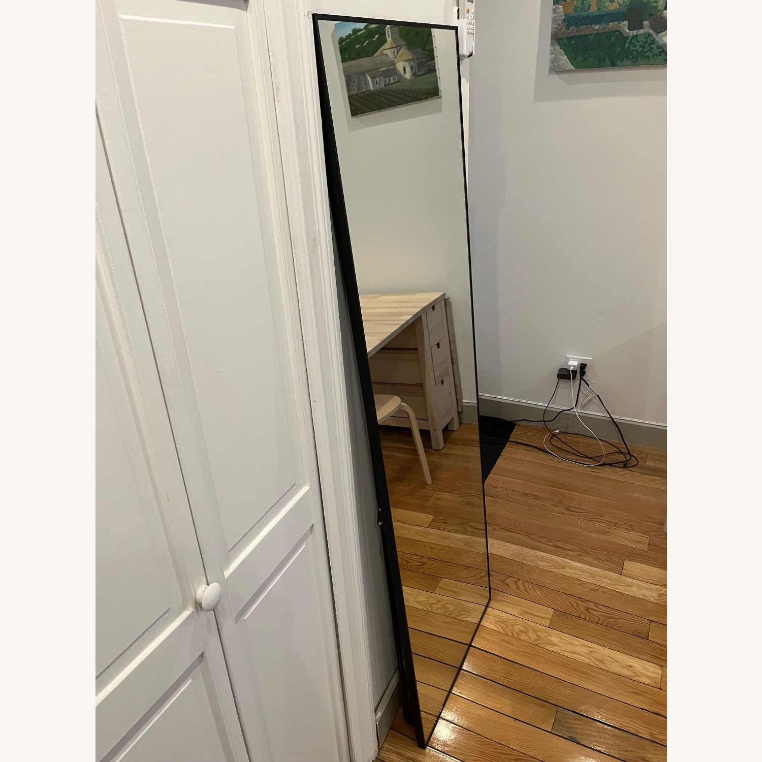 Black Metal Floor Mirror - image-3