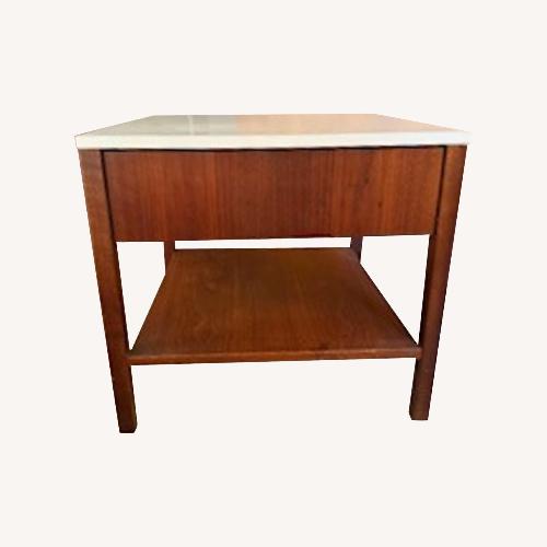 Used Knoll Walnut With White Laminate Top Nightstands for sale on AptDeco